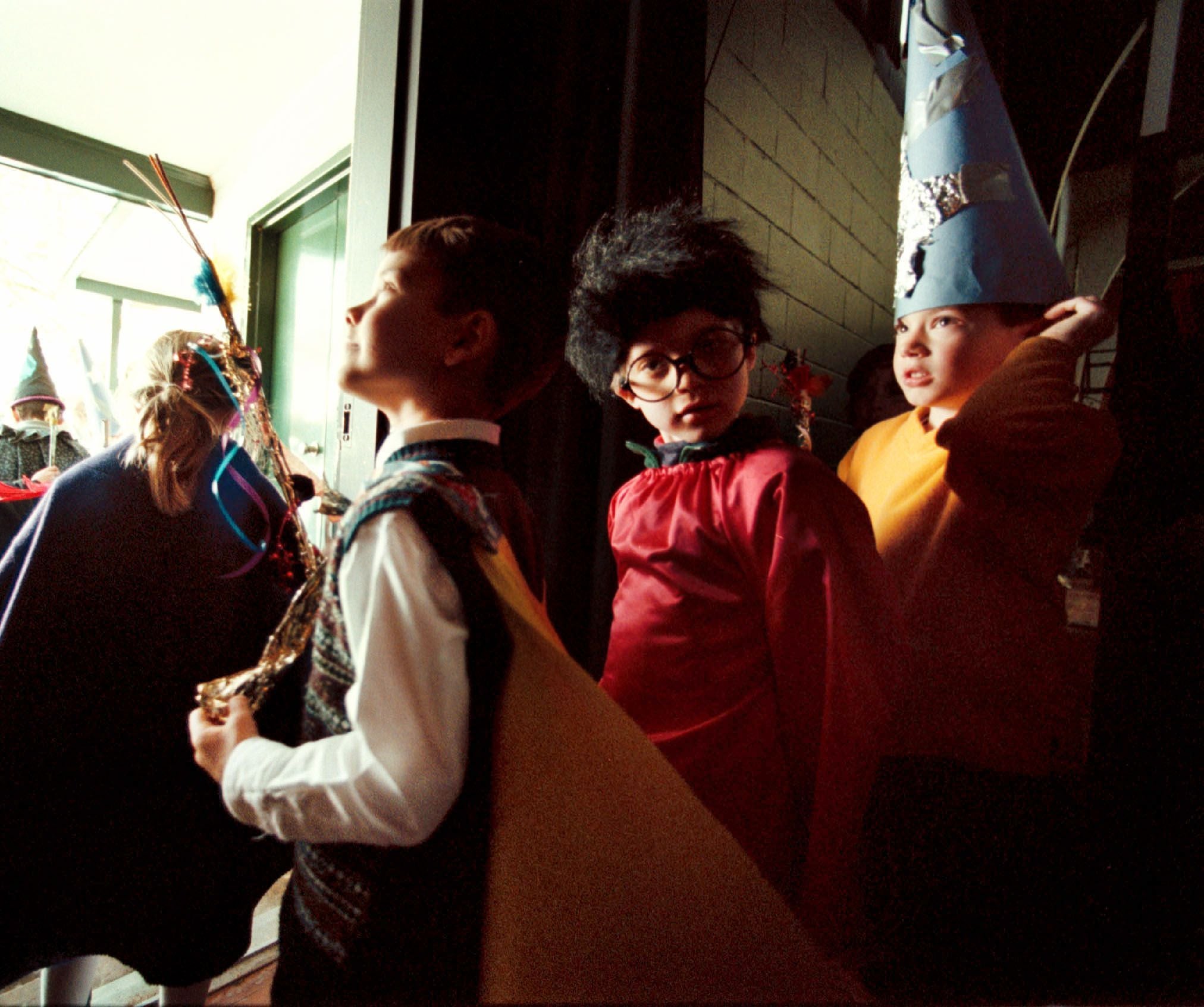 Children dress as wizards for Harry Potter Day in the US