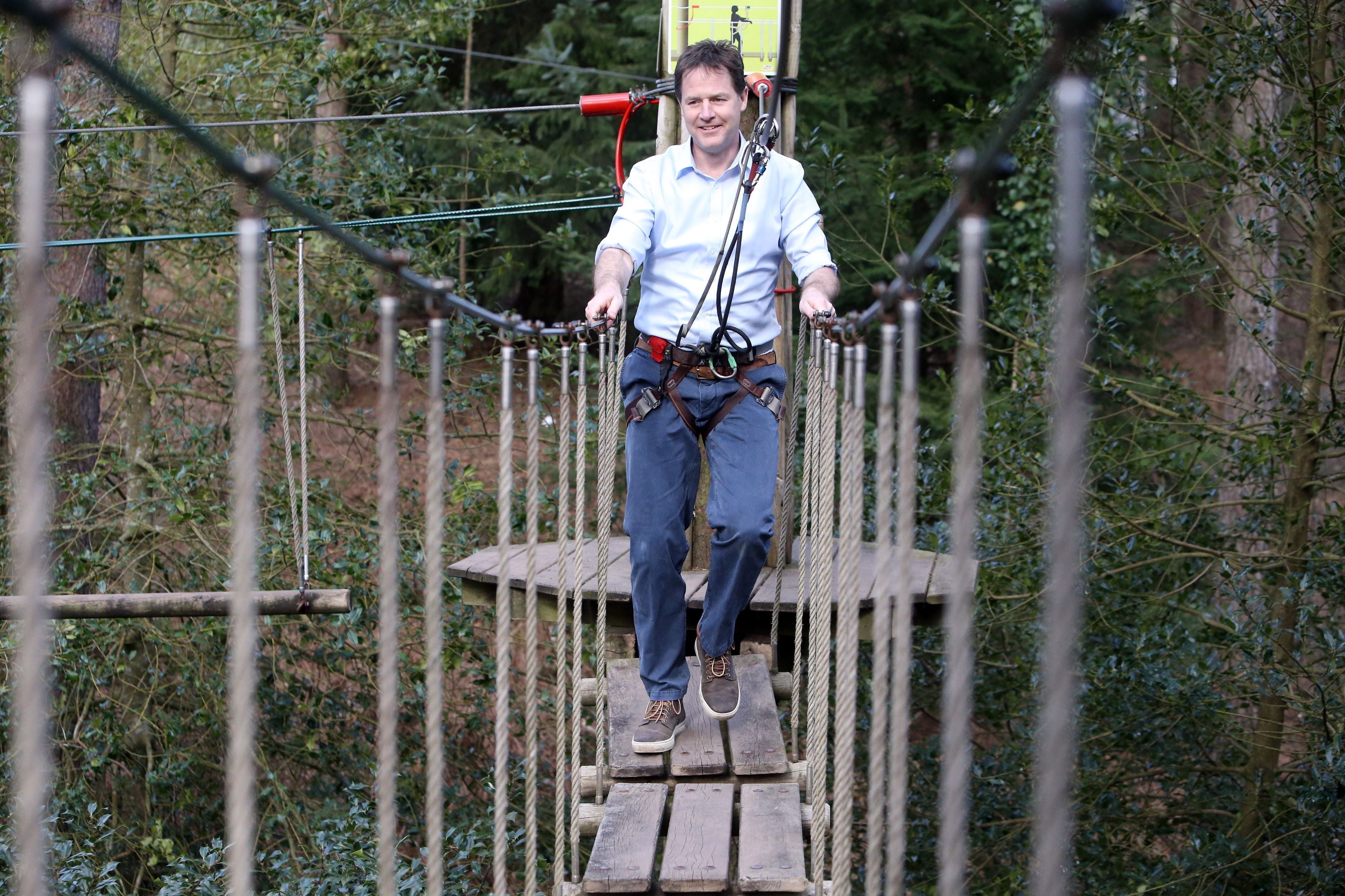 Nick Clegg took to a zip wire to give his 2015 election campaign a boost