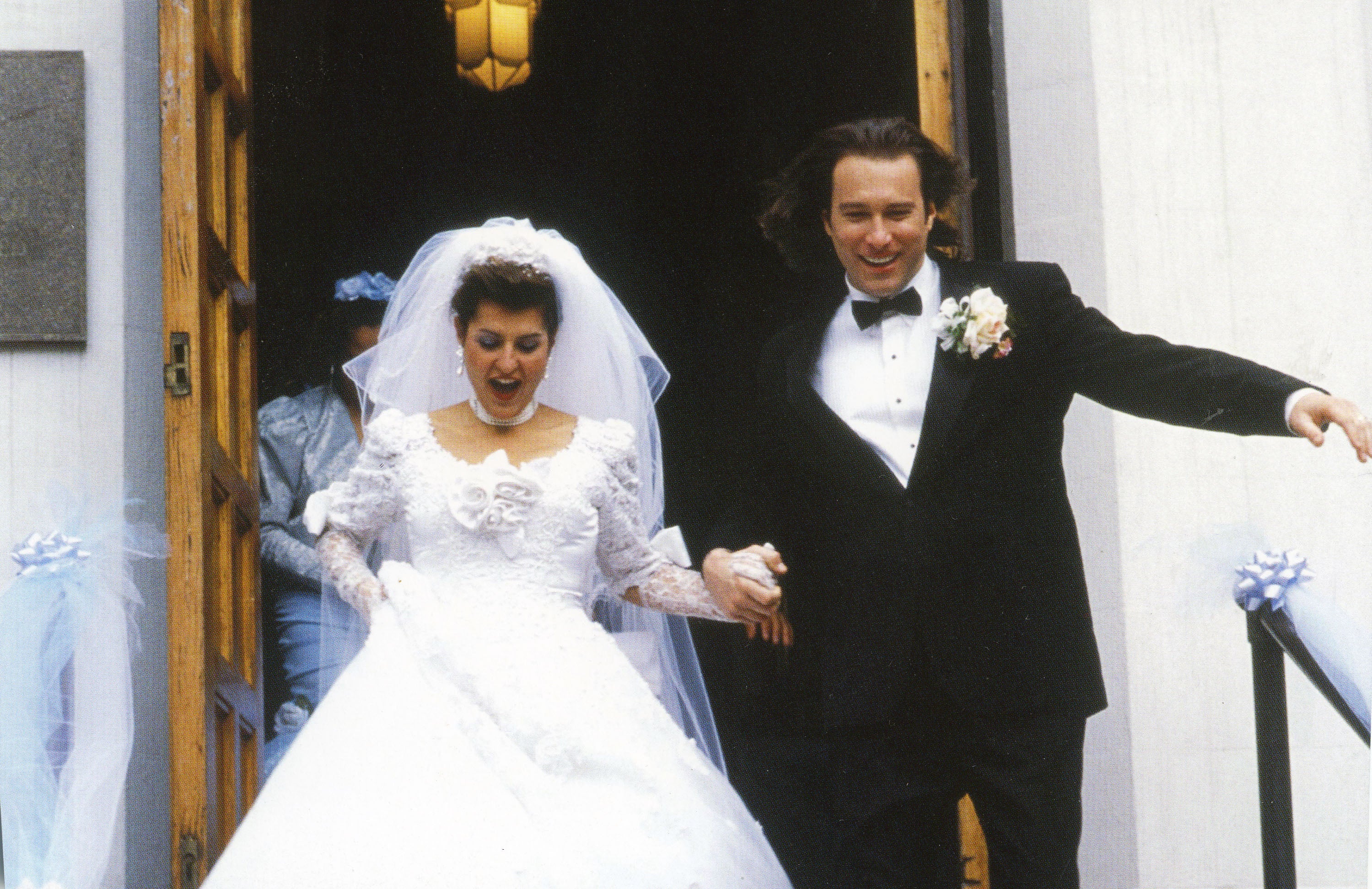 Nia Vardalos and John Corbett in My Big Fat Greek Wedding