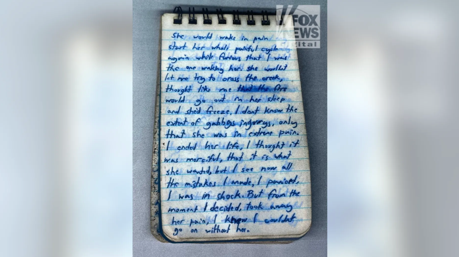 A page from Brian Laundrie’s notebook recovered by the FBI