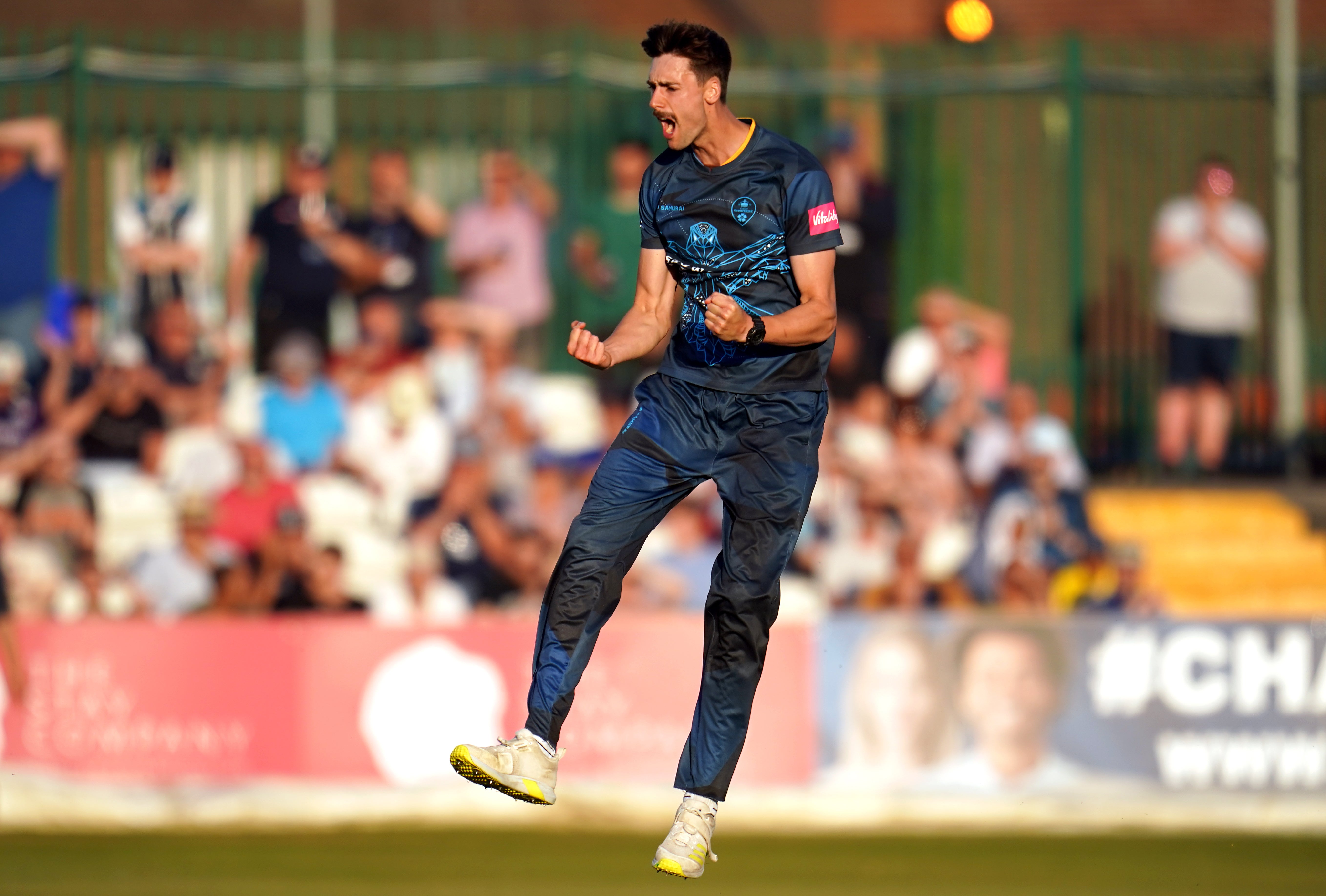 Derbyshire’s George Scrimshaw held his nerve in the last over (Nick Potts/PA)