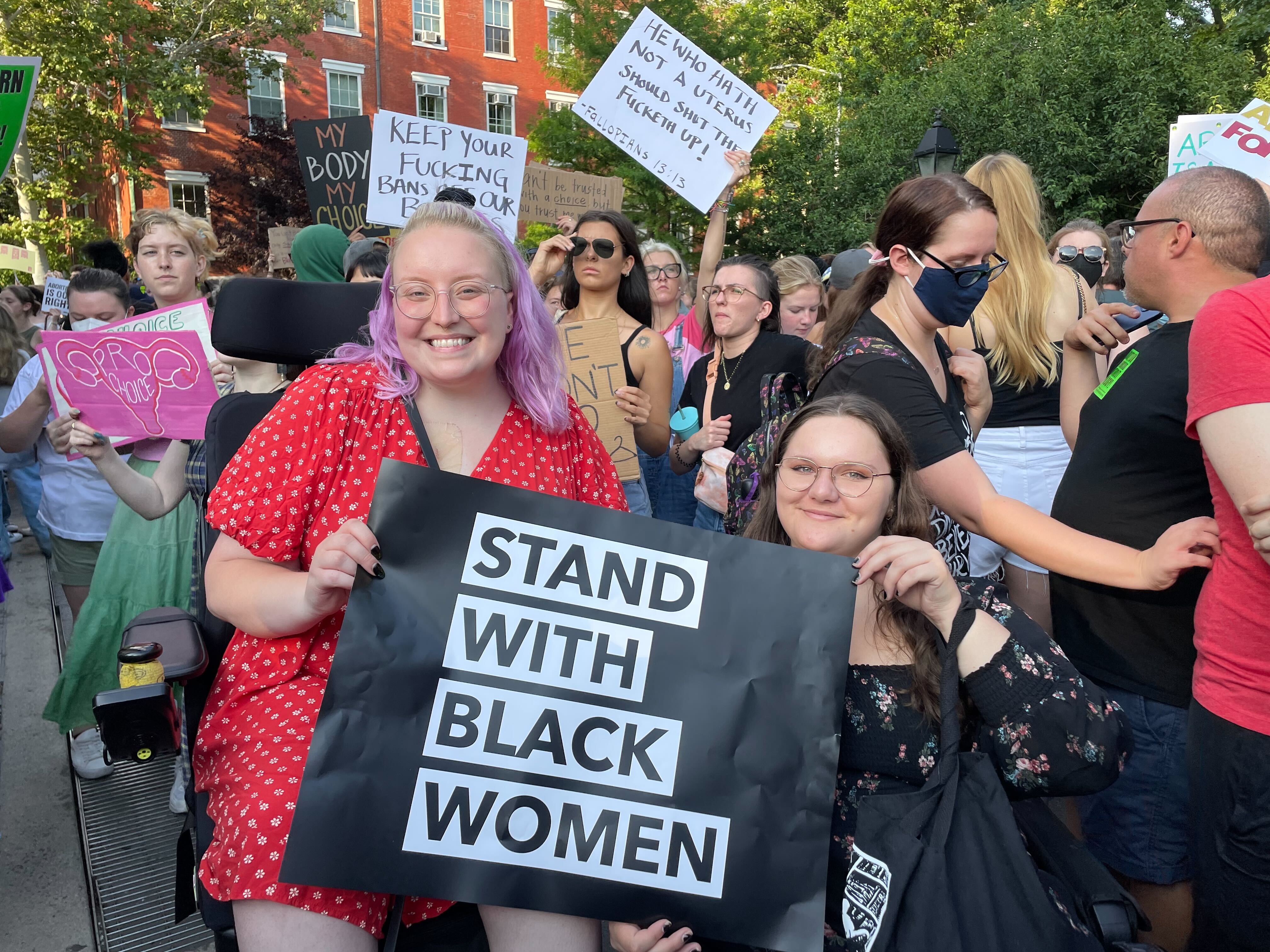 Lucy Trieshmann and Sueli Gwiazdowski in Washington Square Park on Friday.