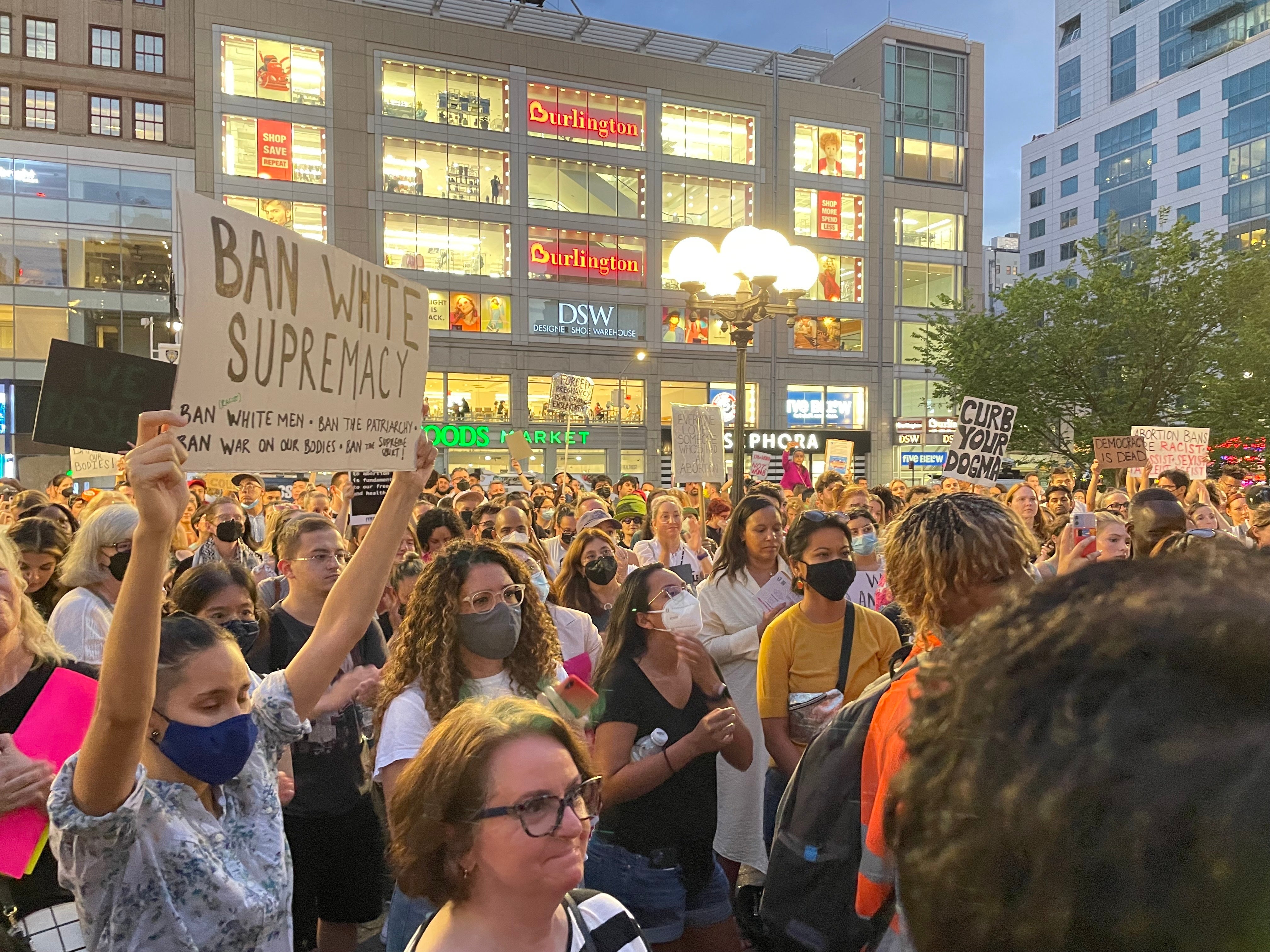 The crowd at a pro-abortion event in Union Square in New York City on Friday.