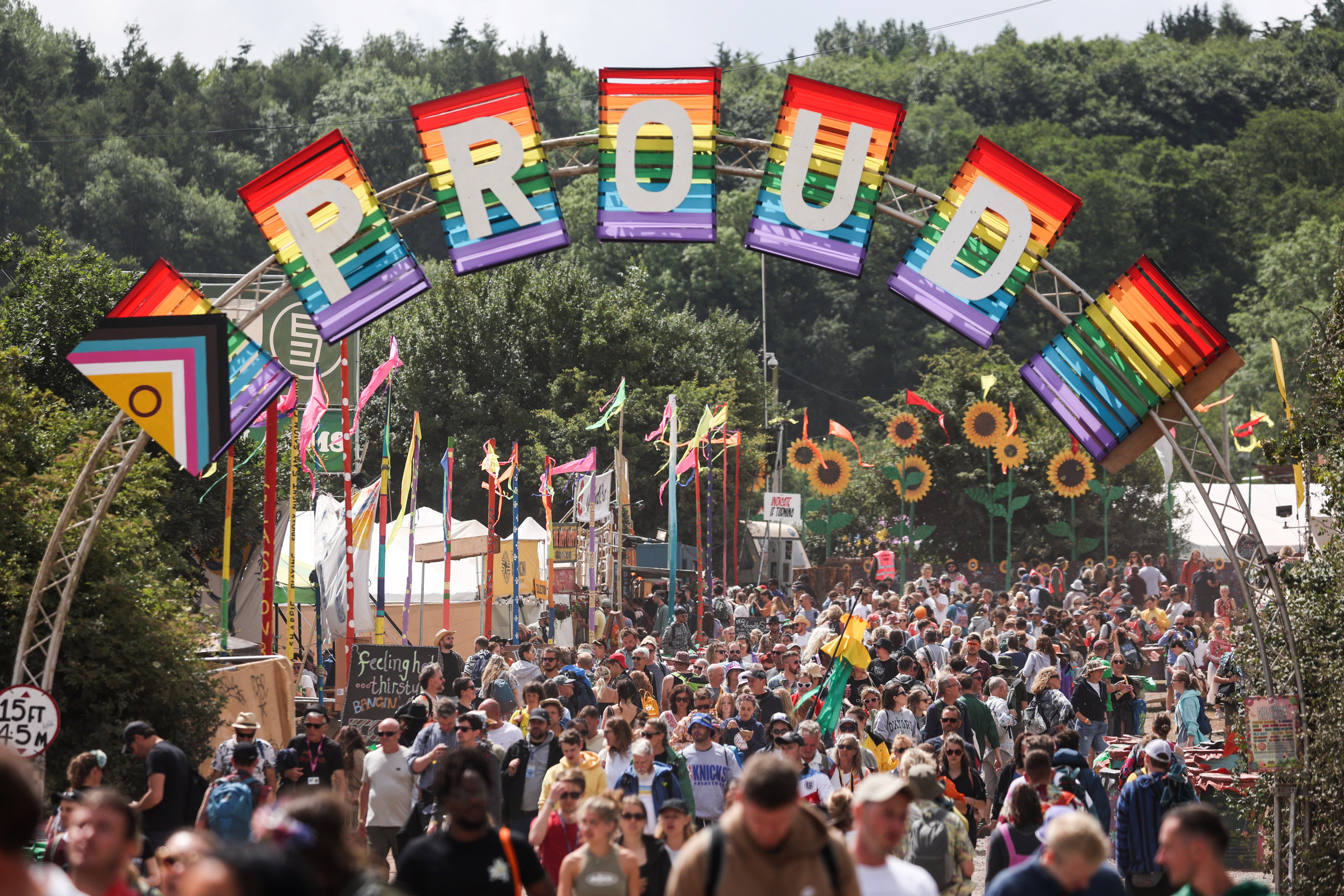 Festivalgoers enjoy some sunshire on Saturday