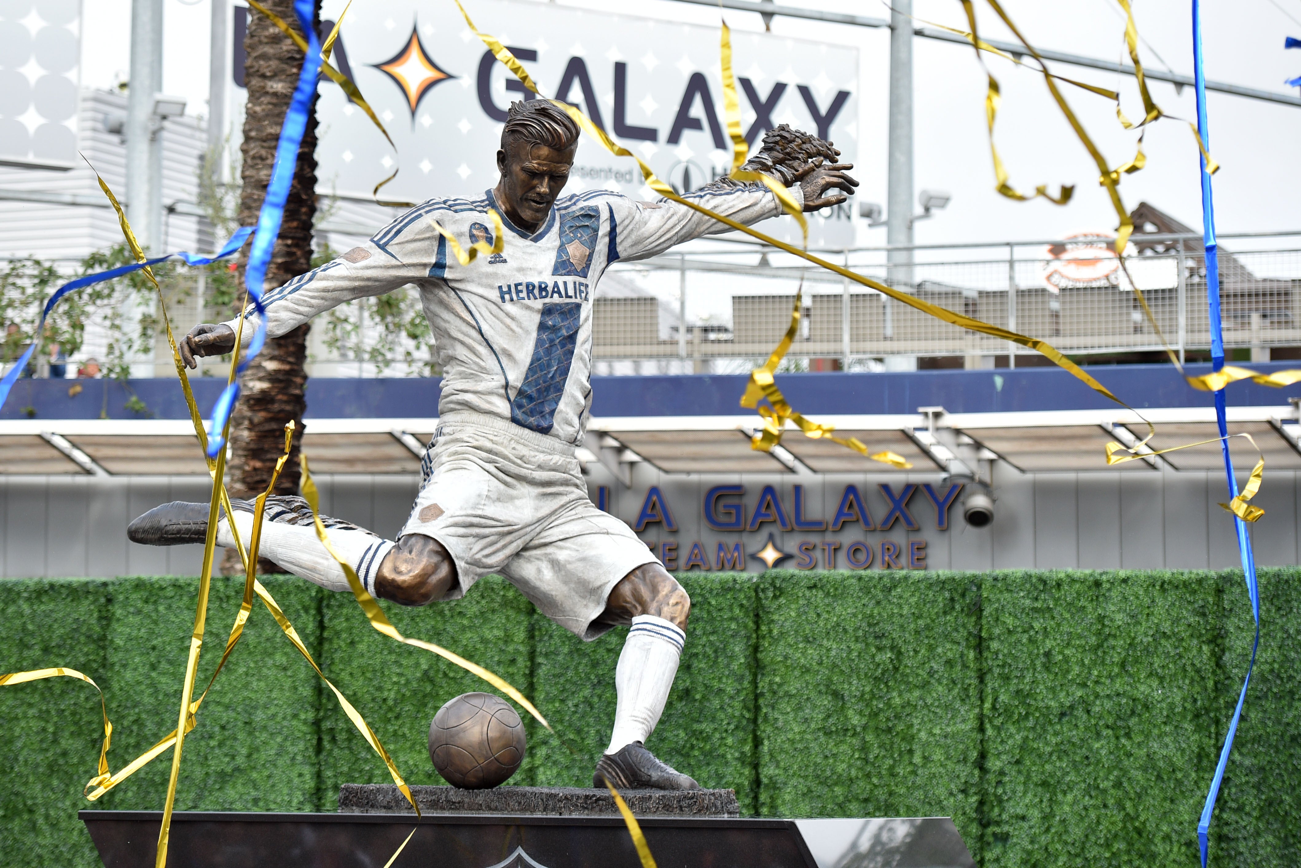 LA Galaxy even commissioned a statue of Beckham, pictured, to mark his time at the club (Lionel Hahn/PA)