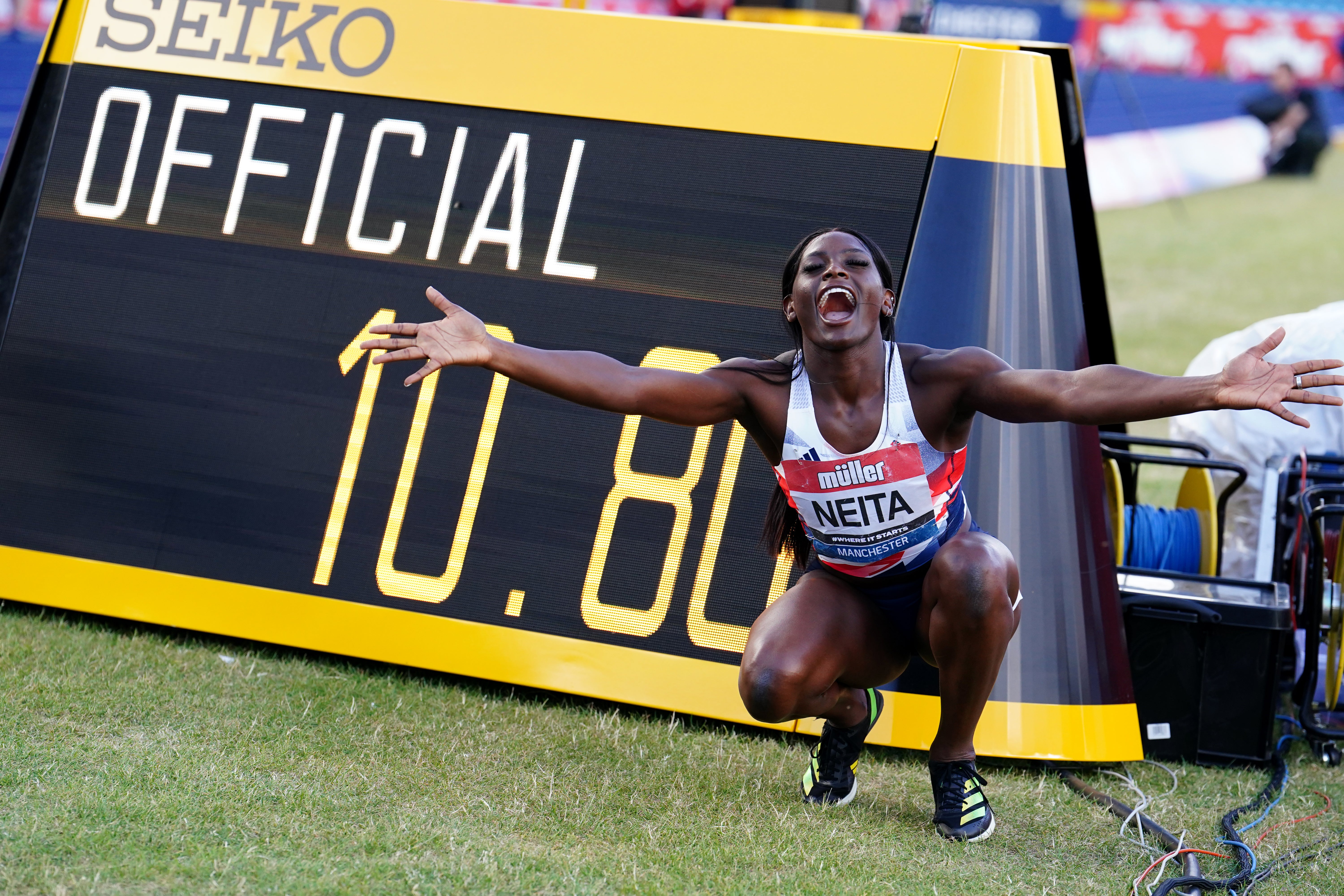 Daryll Neita beat Dina Asher-Smith in the 100m (Martin Rickett/PA)