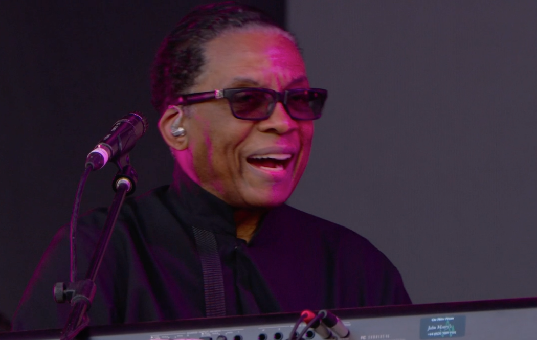 Herbie Hancock performing on the Pyramid Stage