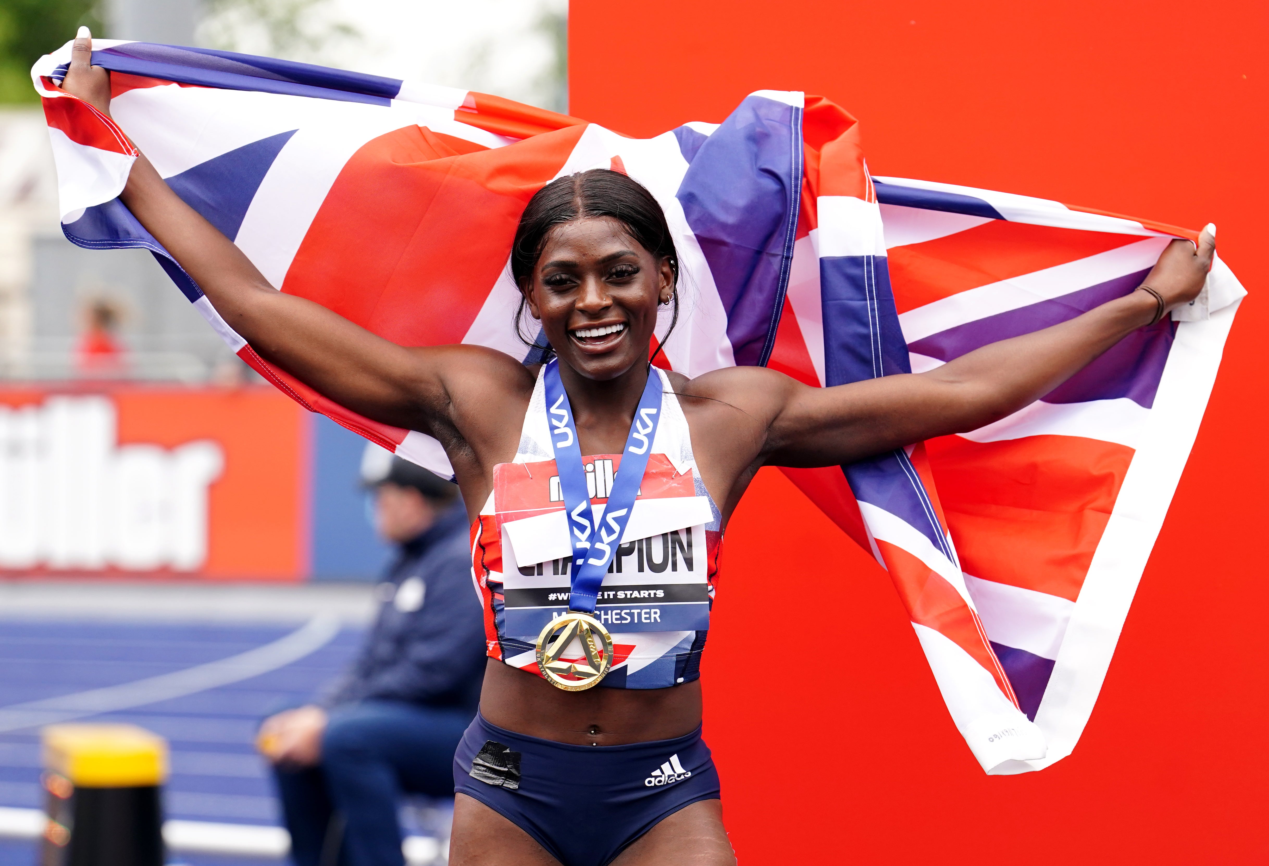 Daryll Neita won the 200m in Manchester on Sunday. (Martin Rickett/PA)