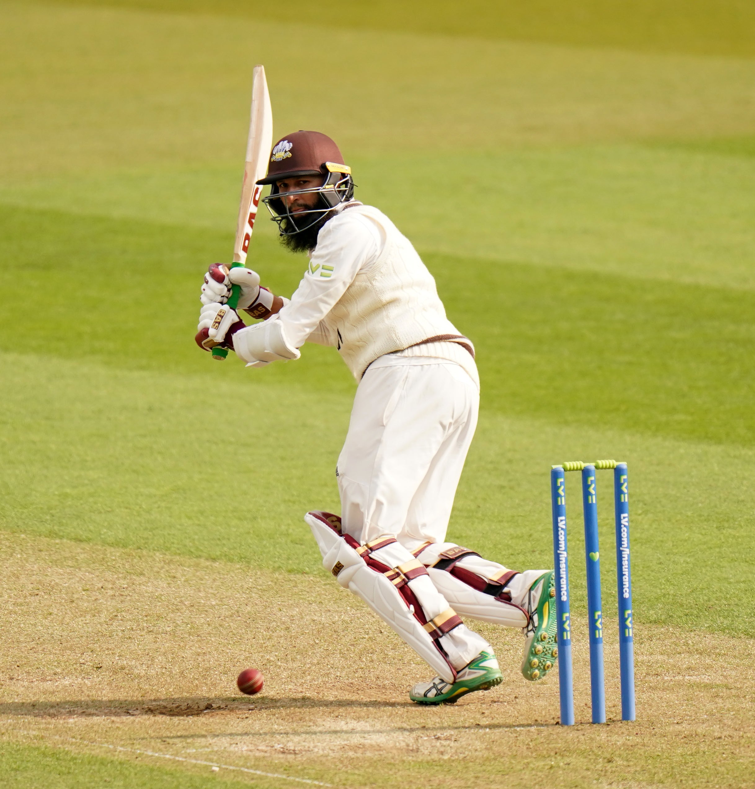 Surrey’s Hashim Amla (pictured) and Ben Geddes each made 124 on day one against Kent (Adam Davy/PA).