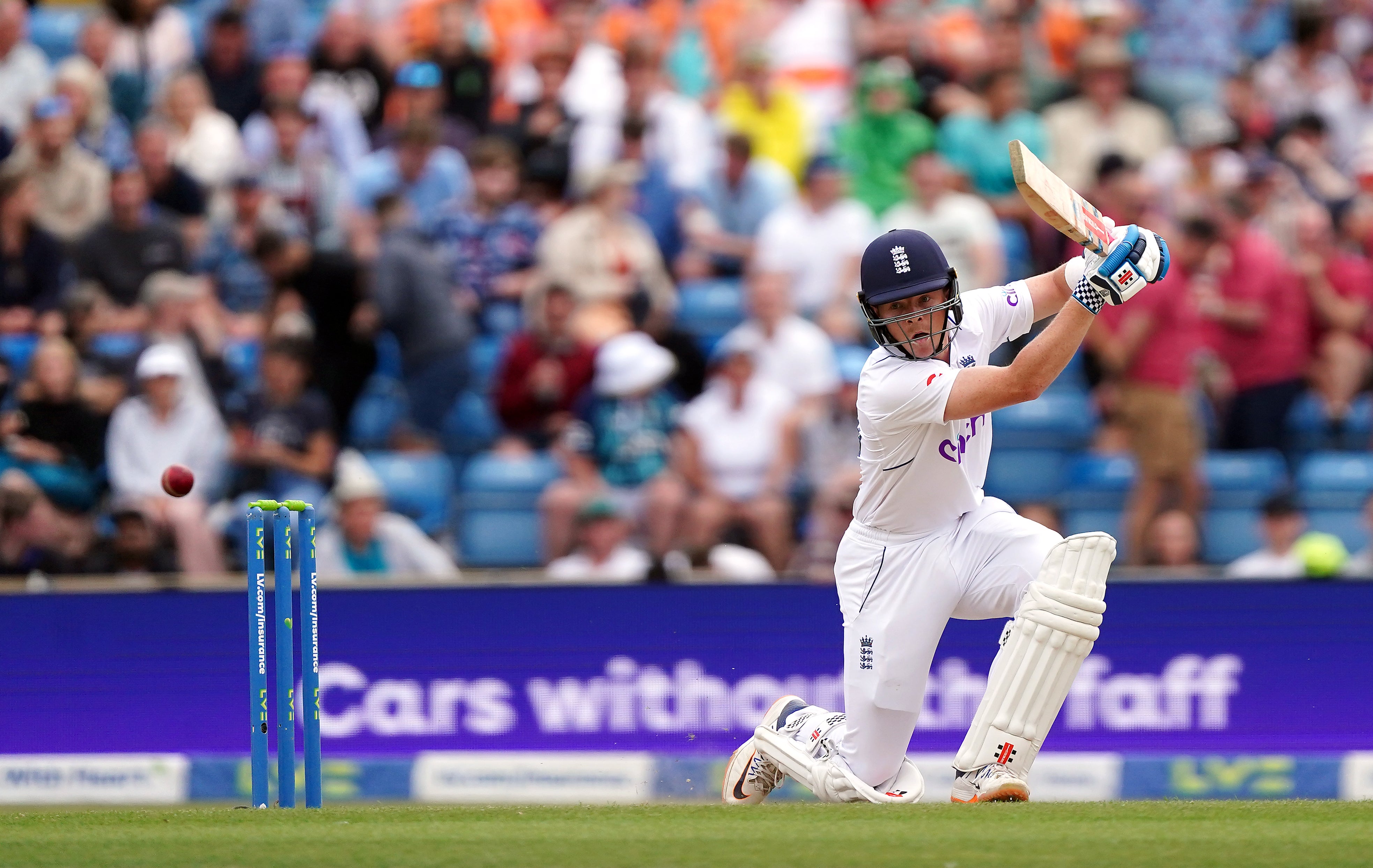 Ollie Pope hit 81 not out as England got to 183 for two in their pursuit of 296 (Mike Egerton/PA)