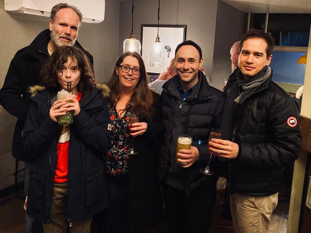 (L-R) Matthew, Alex, Dawn, Aled and Emile (Collect/PA Real Life)