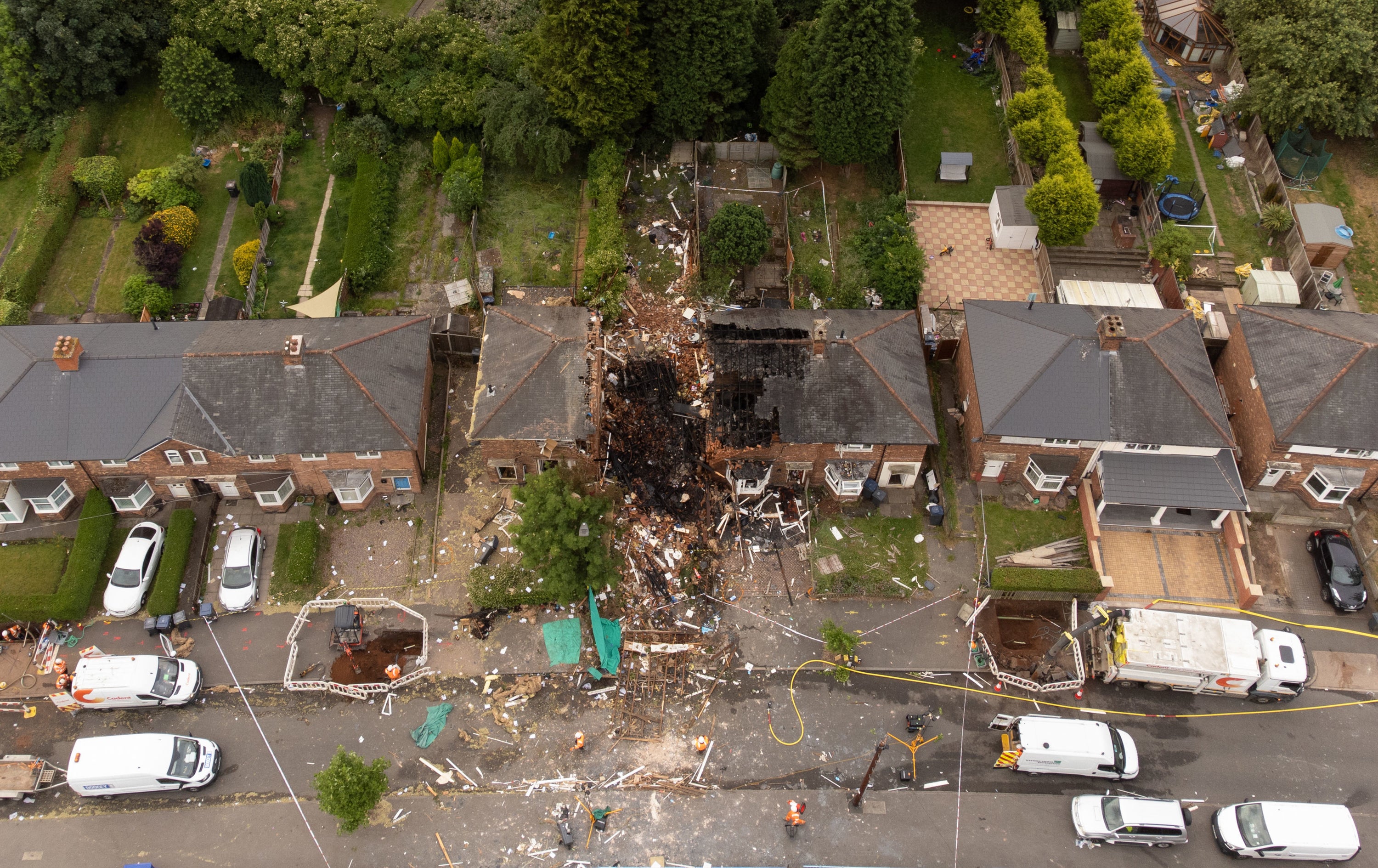 A woman has been found dead at the scene of a gas explosion which destroyed a house in Kingstanding, Birmingham (Joe Giddens/PA)