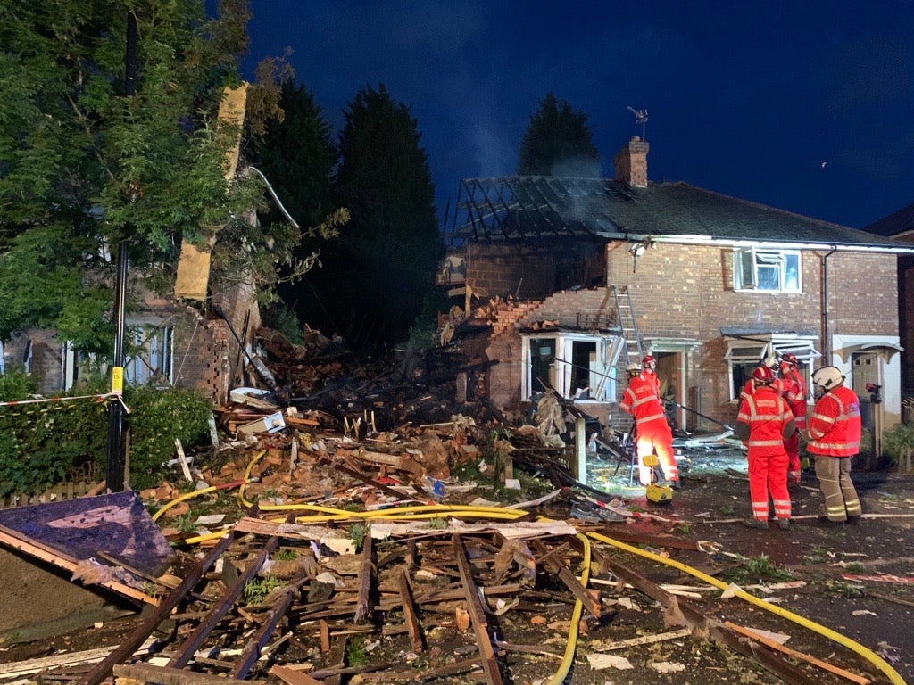 Explosion destroyed one house and significantly damaged several others as well as nearby cars