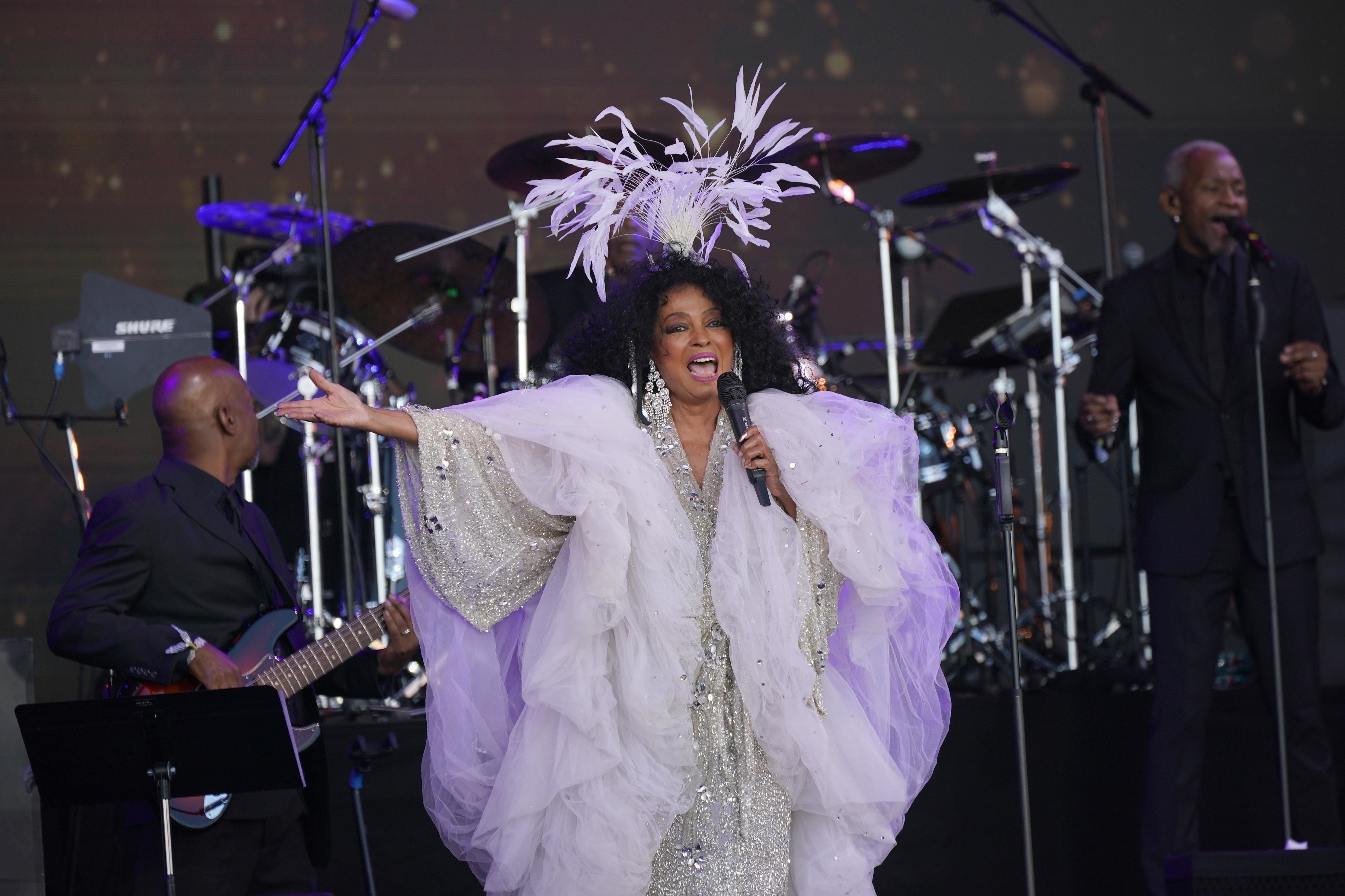 Soul singer Diana Ross fills the Sunday teatime legends slot on the final day of the festival