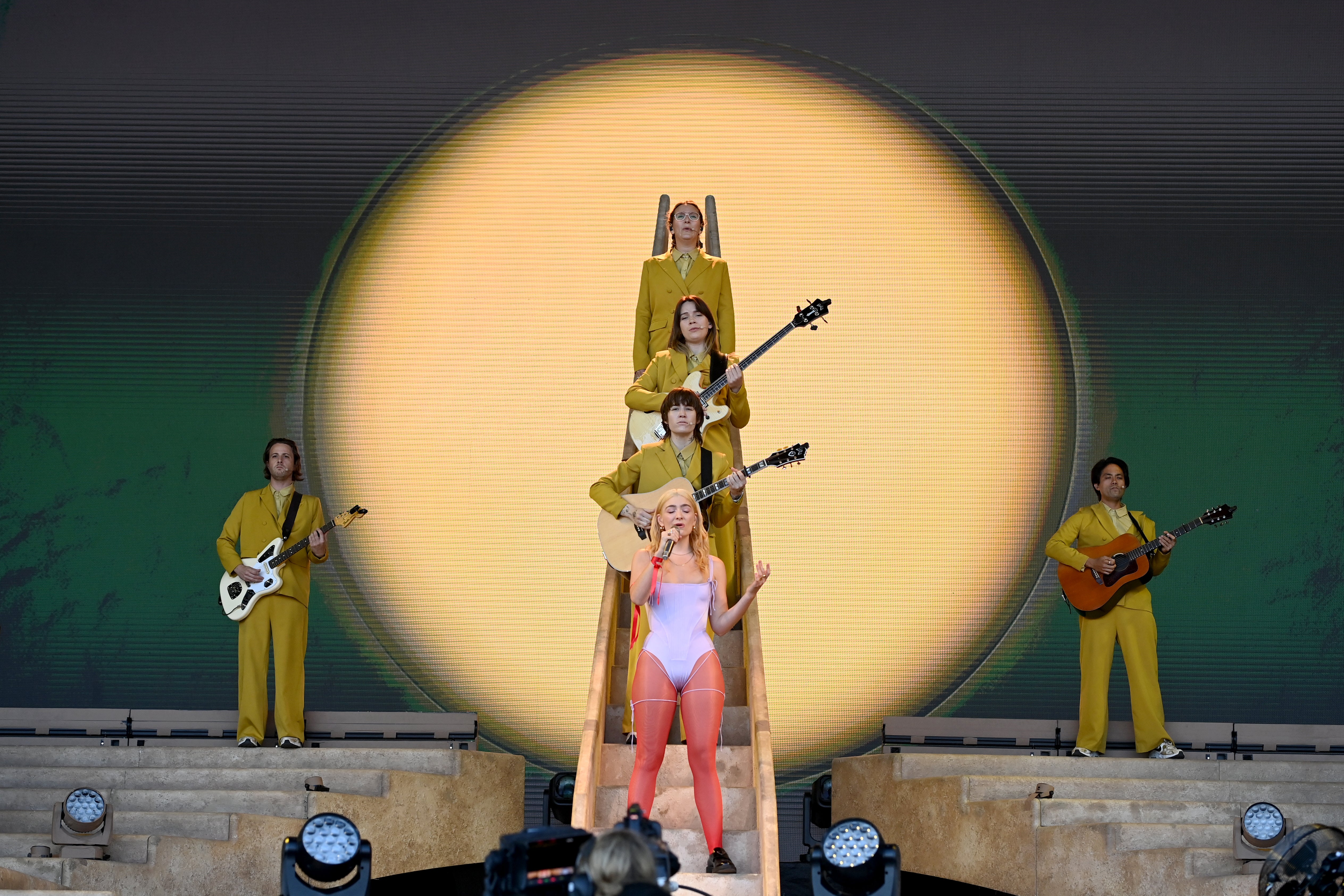 Lorde performs on the Pyramid Stage during day five of Glastonbury Festival