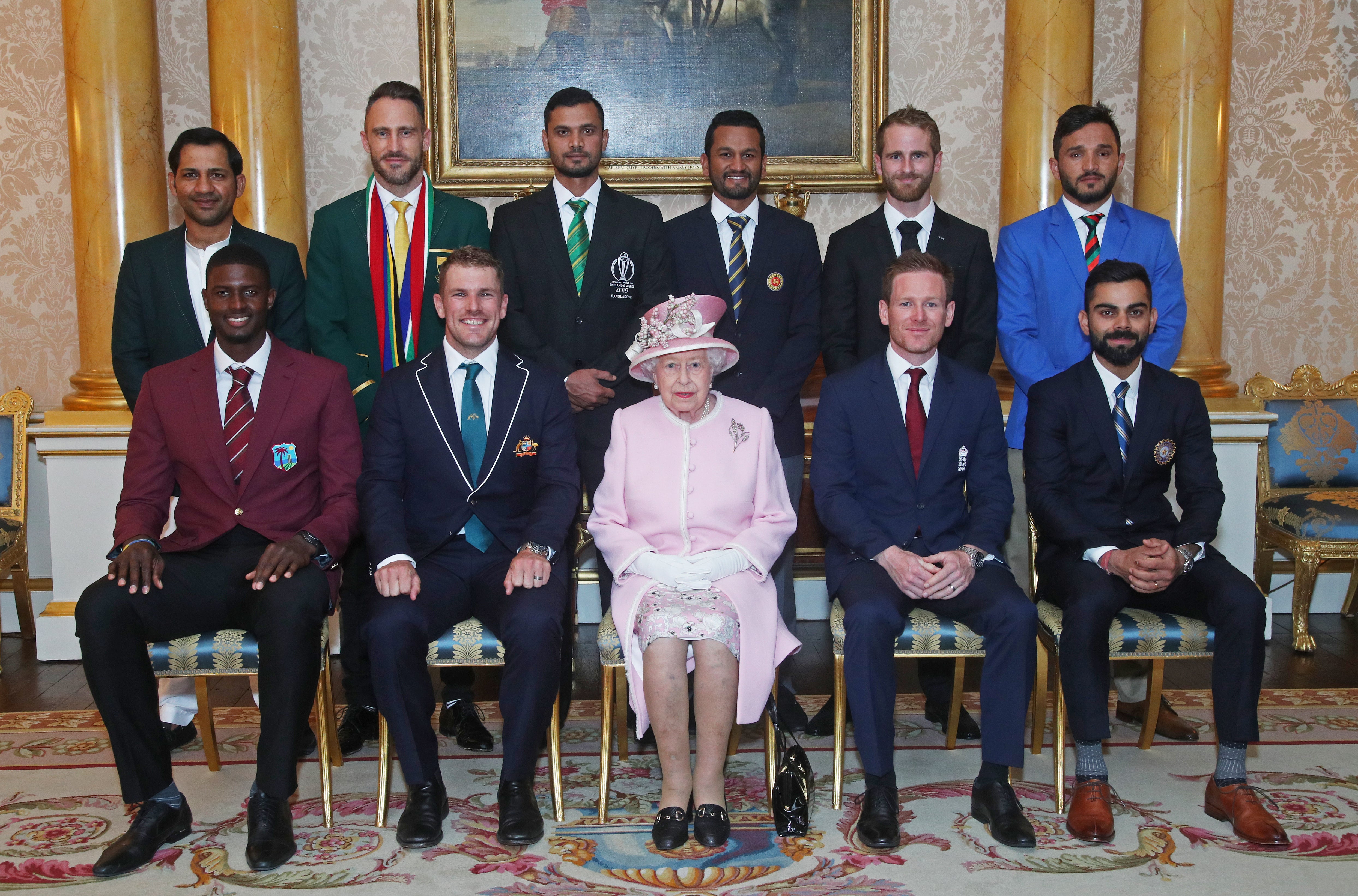 Sitting alongside the Queen and other captains ahead of the 2019 ODI World Cup (Yui Mok/PA)