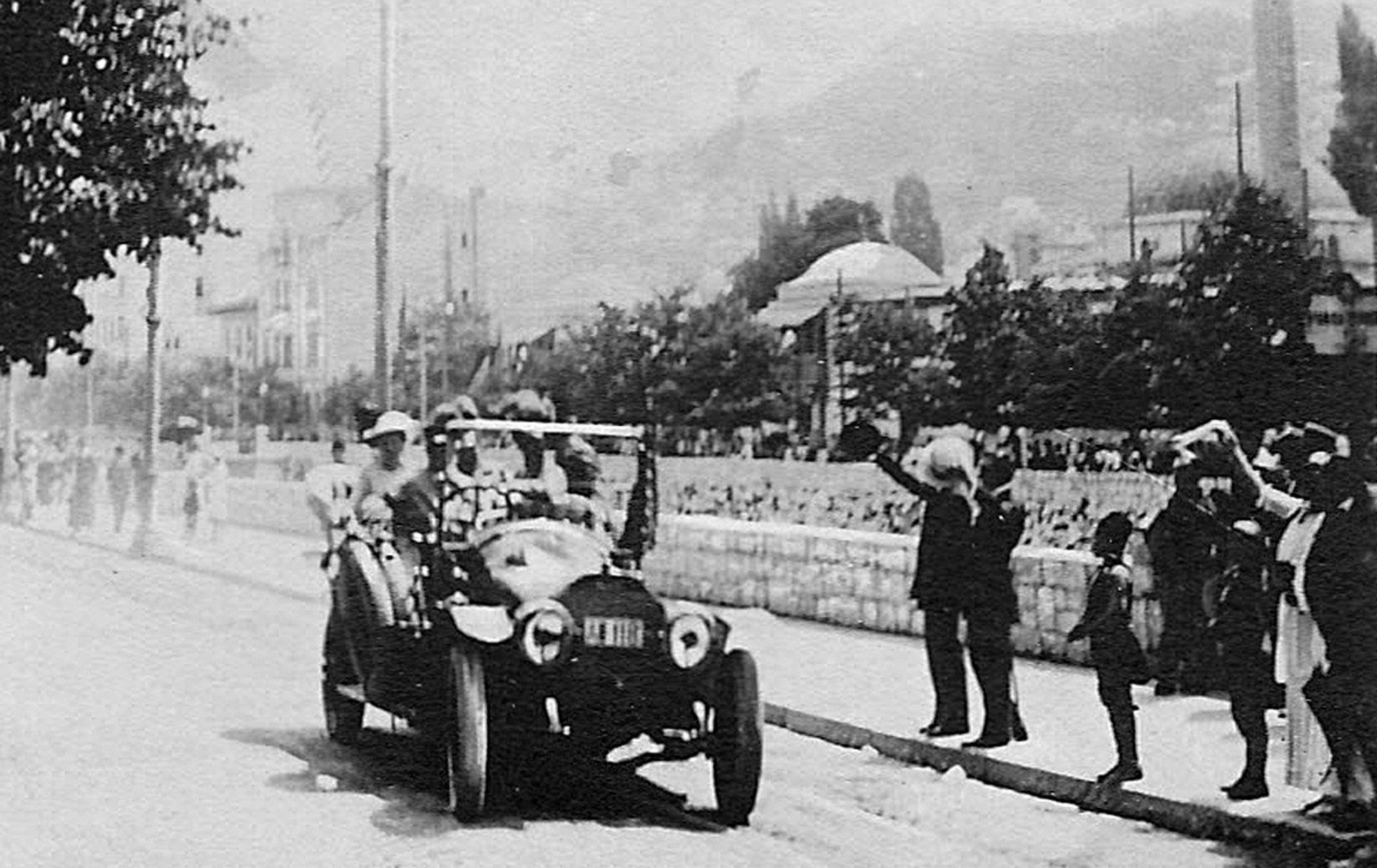 Franz Ferdinand, heir to the throne of the Austro-Hungarian Empire and Sophie the Duchess of Hohenberg, just before their assassination in Sarajevo