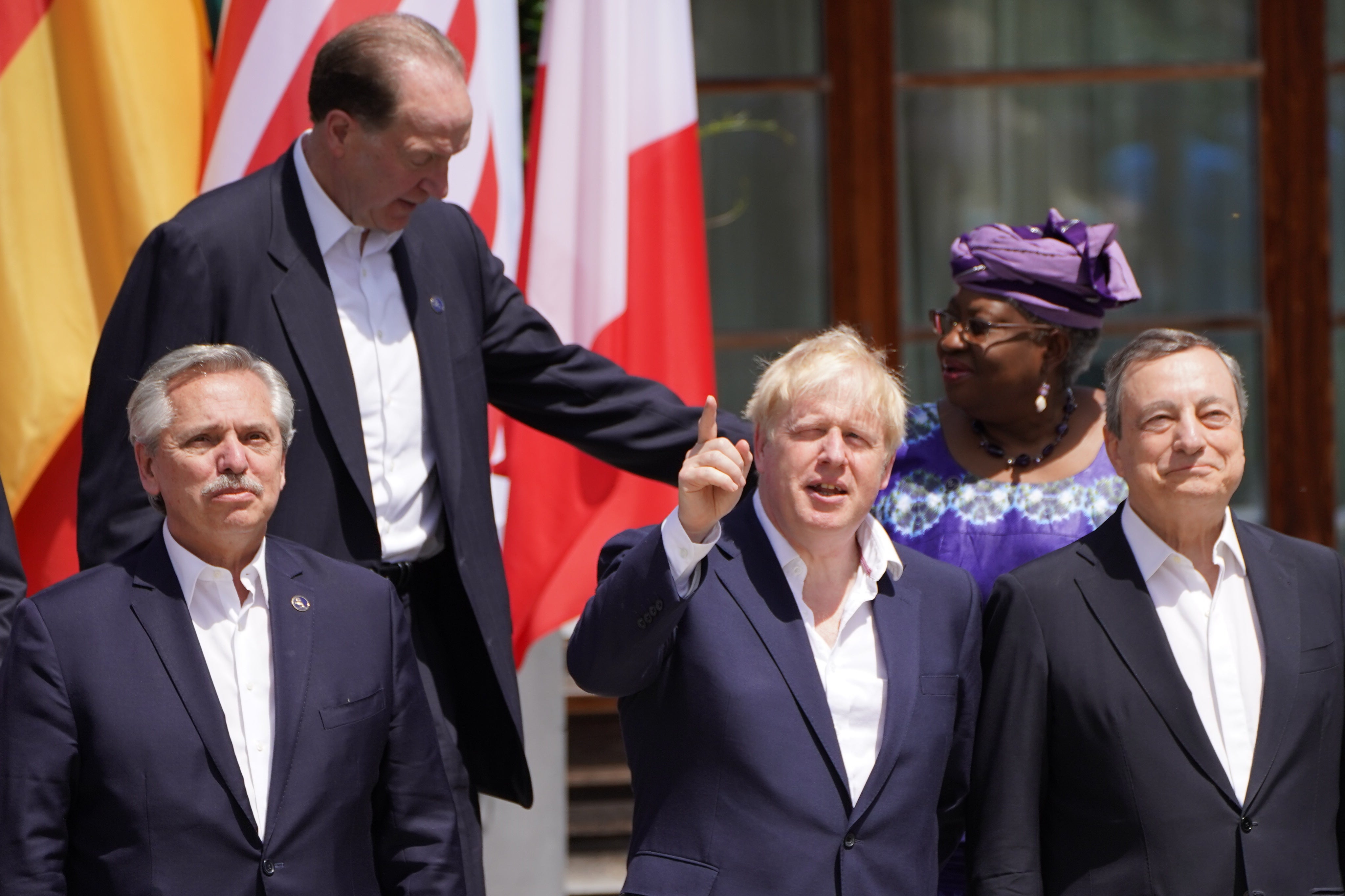 Prime Minister Boris Johnson, centre (Stefan Rousseau/PA)