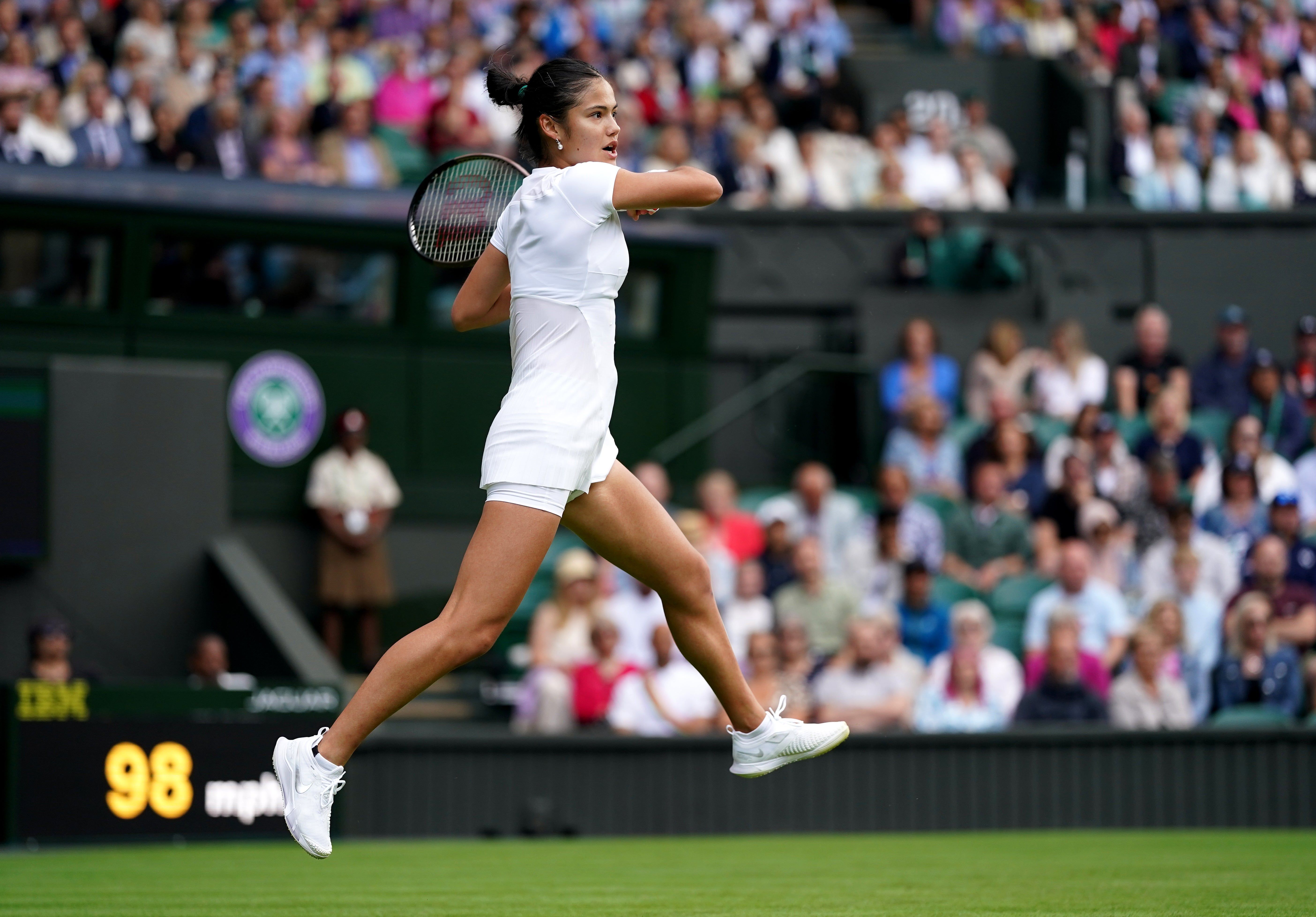 Emma Raducanu on her way to victory against Alison Van Uytvanck (Adam Davy/PA)