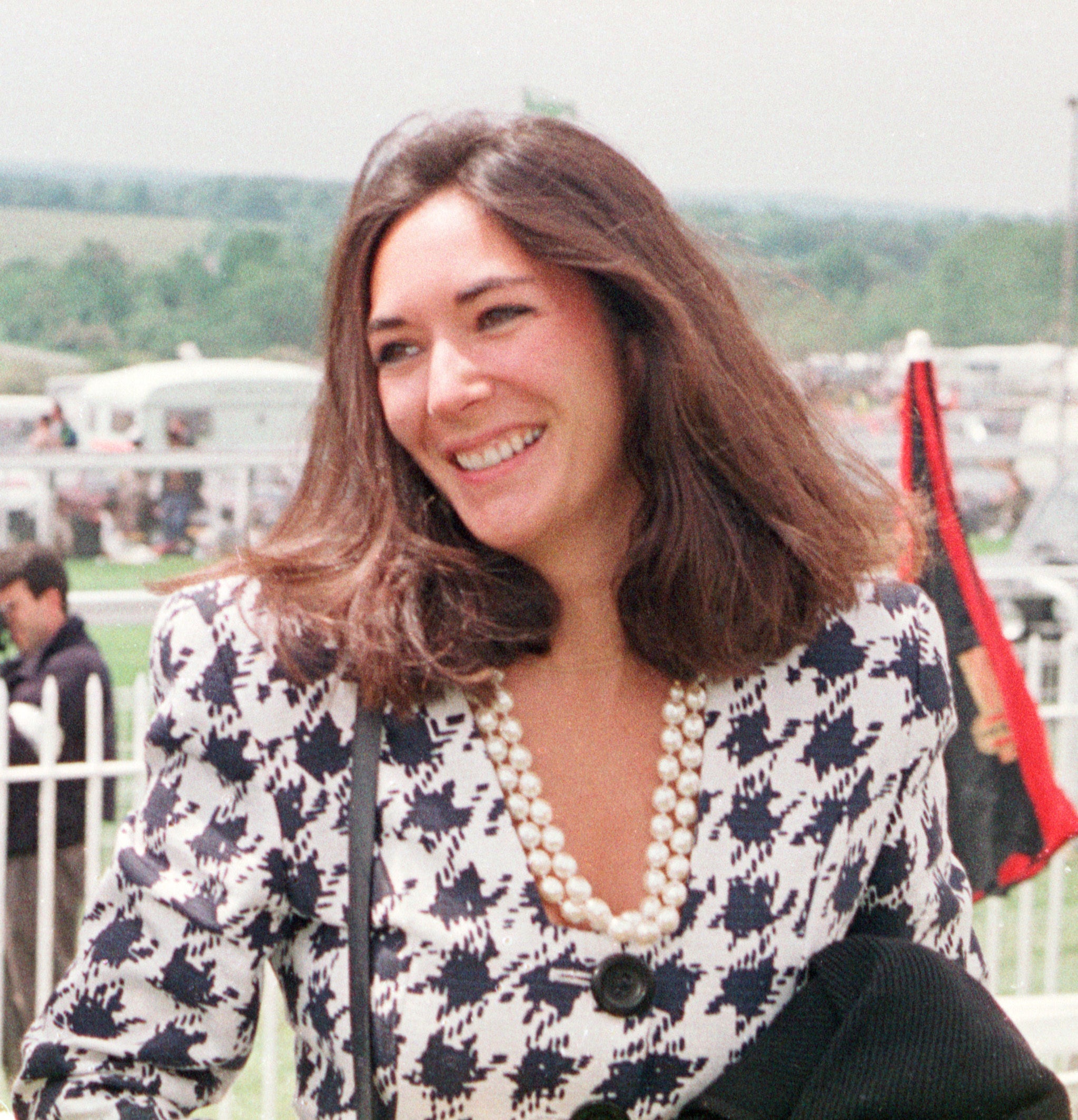 Ghislaine Maxwell, daughter of Robert Maxwell, arriving at Epsom Racecourse (Jim James/PA)