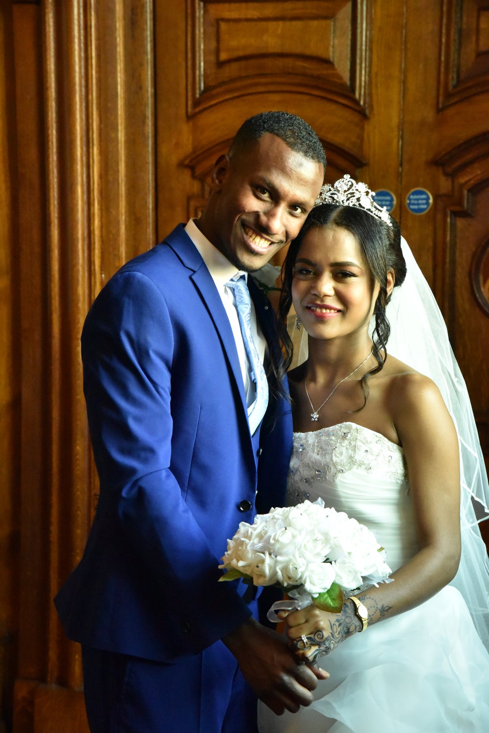 Eskander and Amina on their wedding day (Paul Lawther/PA Real Life)