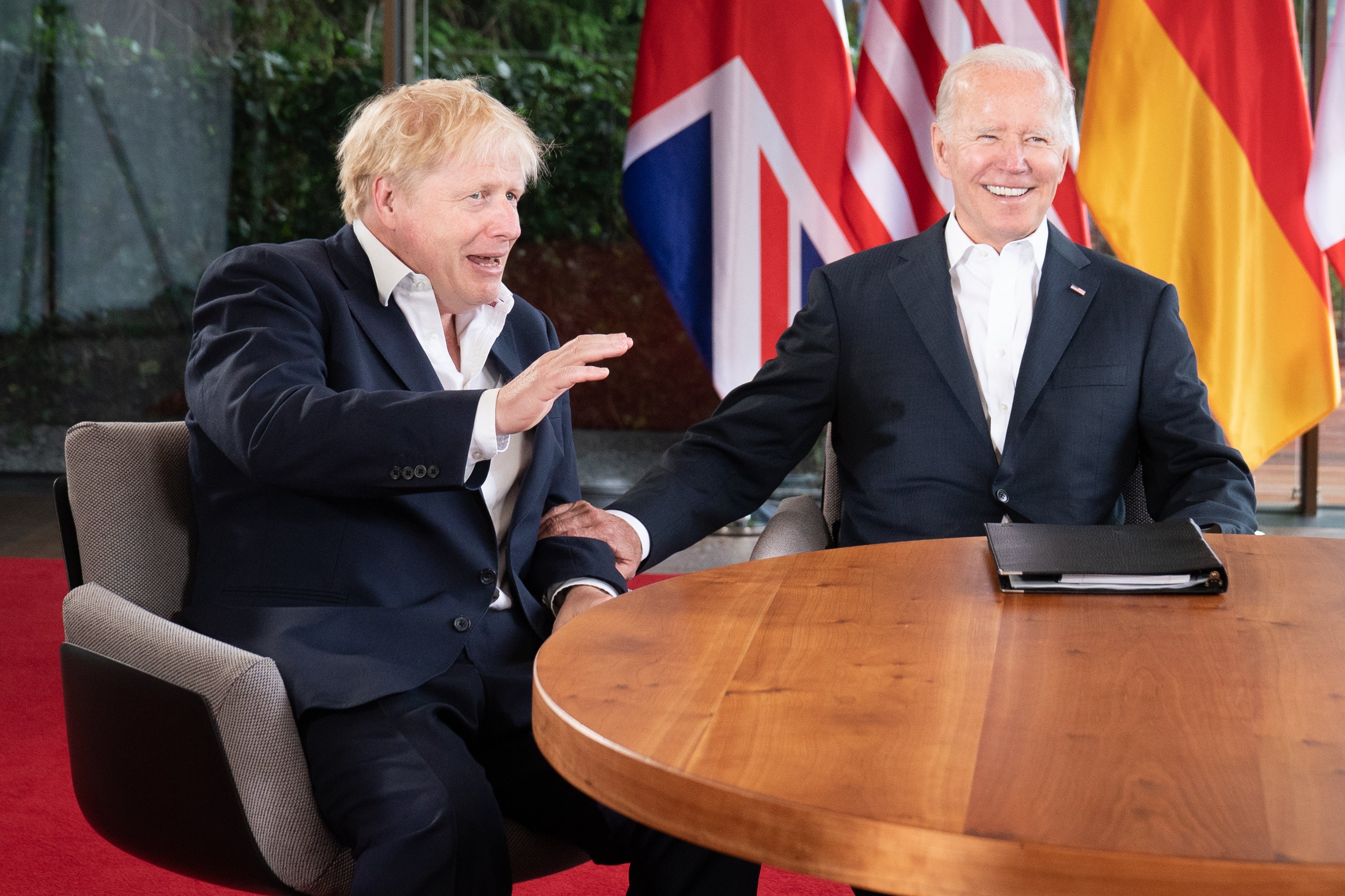 Prime Minister Boris Johnson and US President Joe Biden during a G7 summit in Germany (Stefan Rousseau/PA)