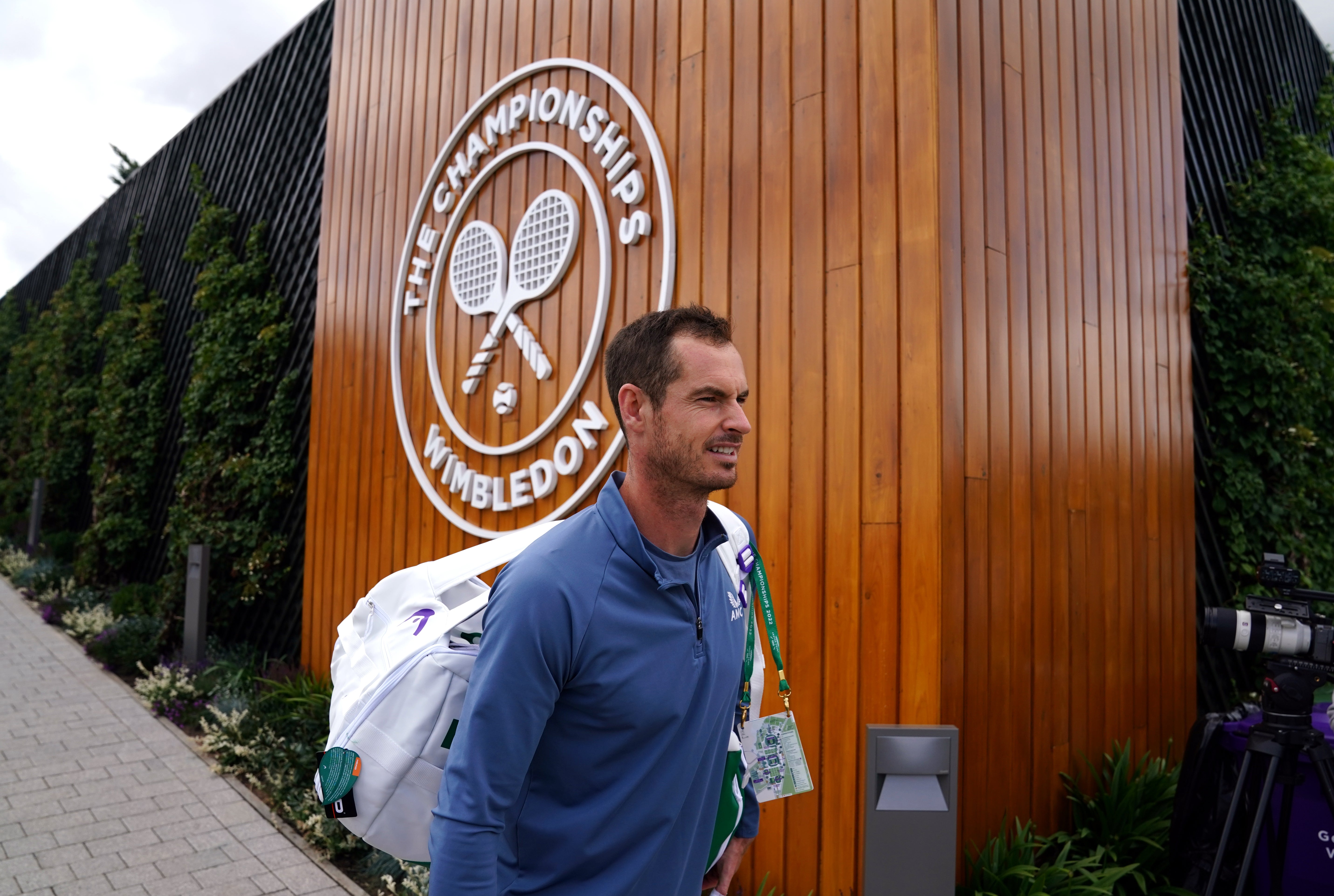 Murray ahead of a practice session on day two of Wimbledon