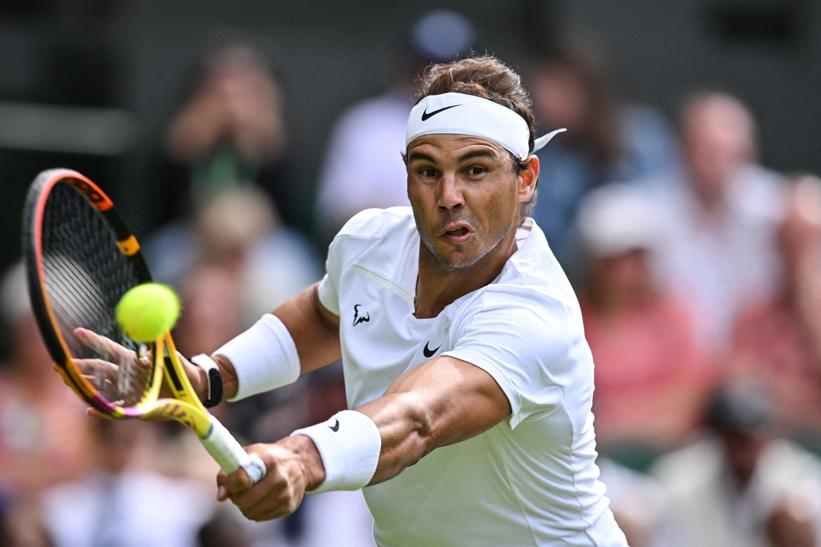 Spain's Rafael Nadal returns the ball to Argentina's Francisco Cerundolo