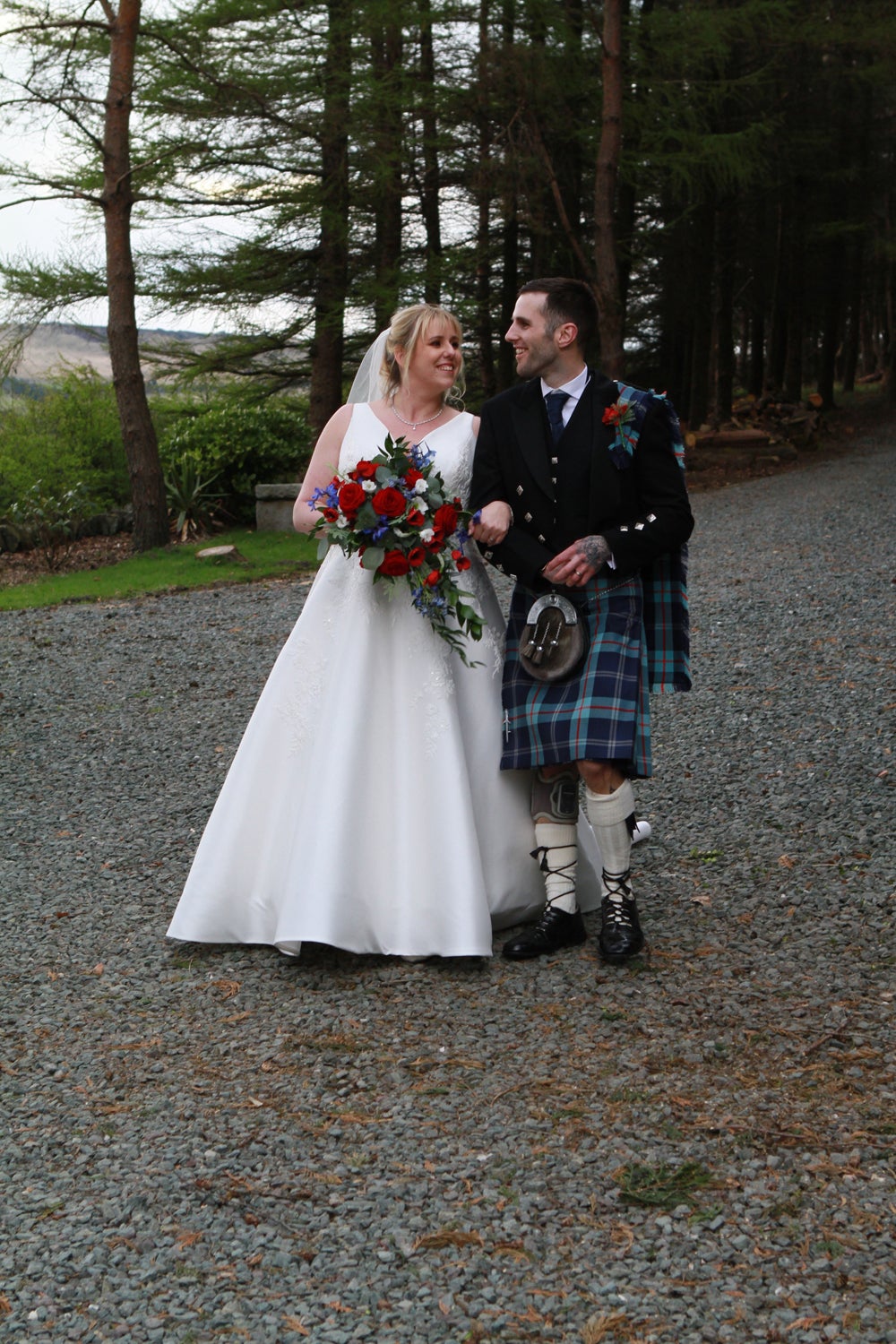 Kieran Wood, 34, and Claire Wood, 39, had a Help For Heroes themed wedding in April 2022 at Saddleworth Hotel in Oldham, Lancashire. (Caroline Meldrum/PA Real Life)