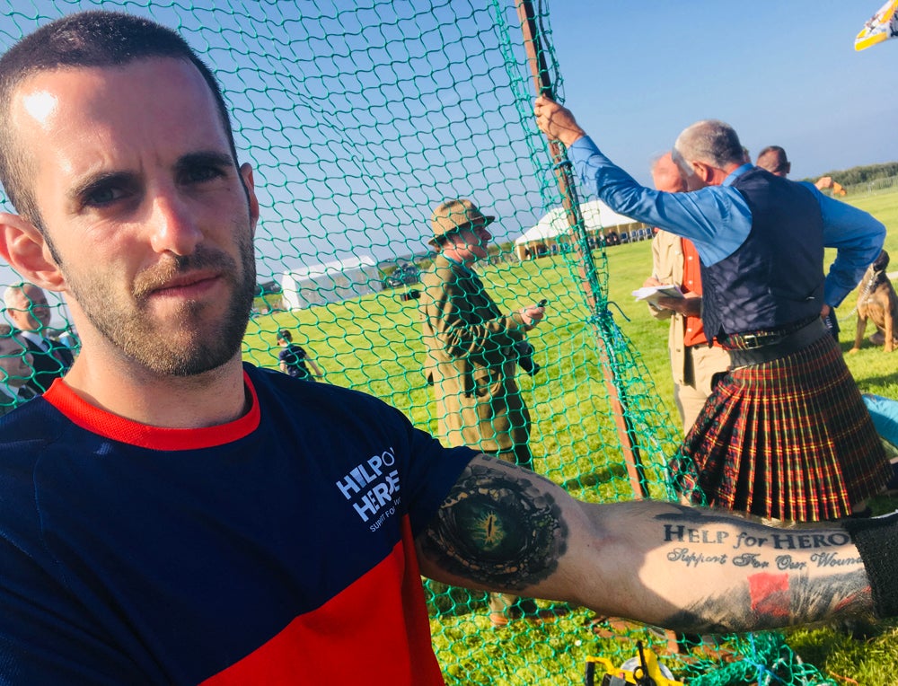 Kieran Wood, 34, with his Help For Heroes tattoo (Help For Heroes/PA Real Life)