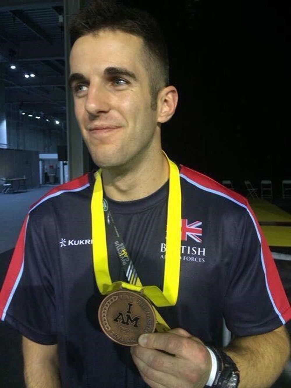 Kieran Wood, 34, with his bronze medal in the Invictus Games in London in 2014 (Collect/PA Real Life)