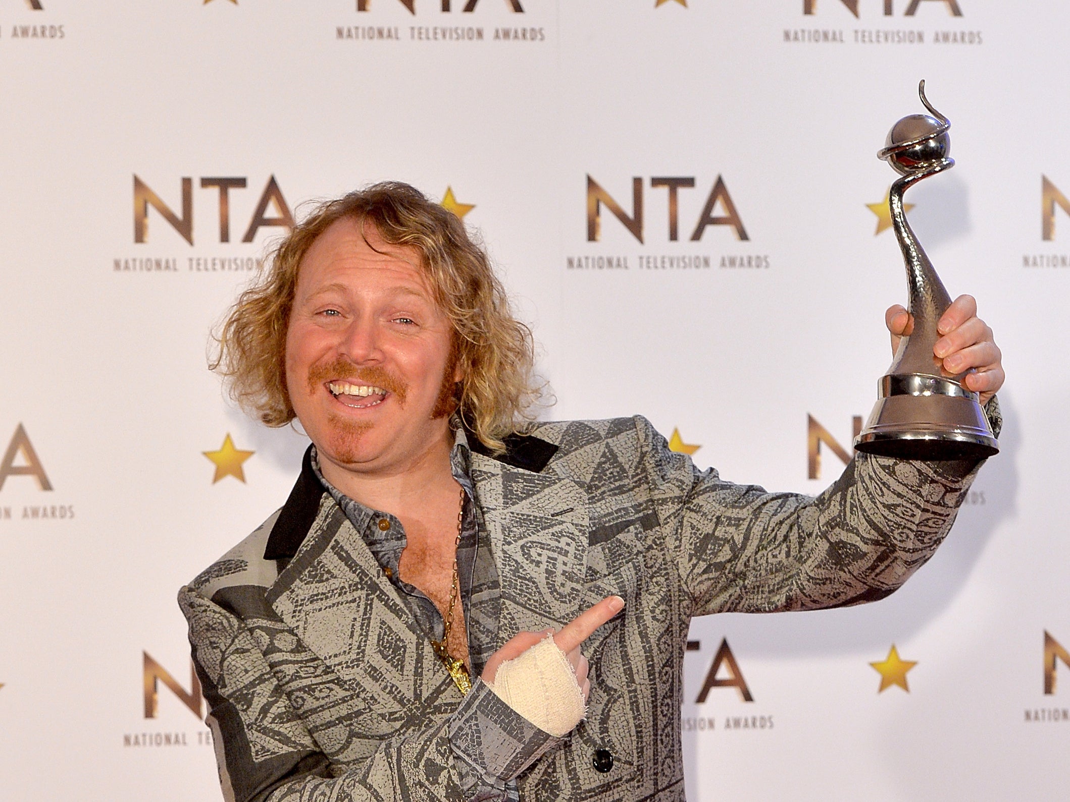 Keith Lemon with an NTA after winning for ‘Celebrity Juice' in 2015