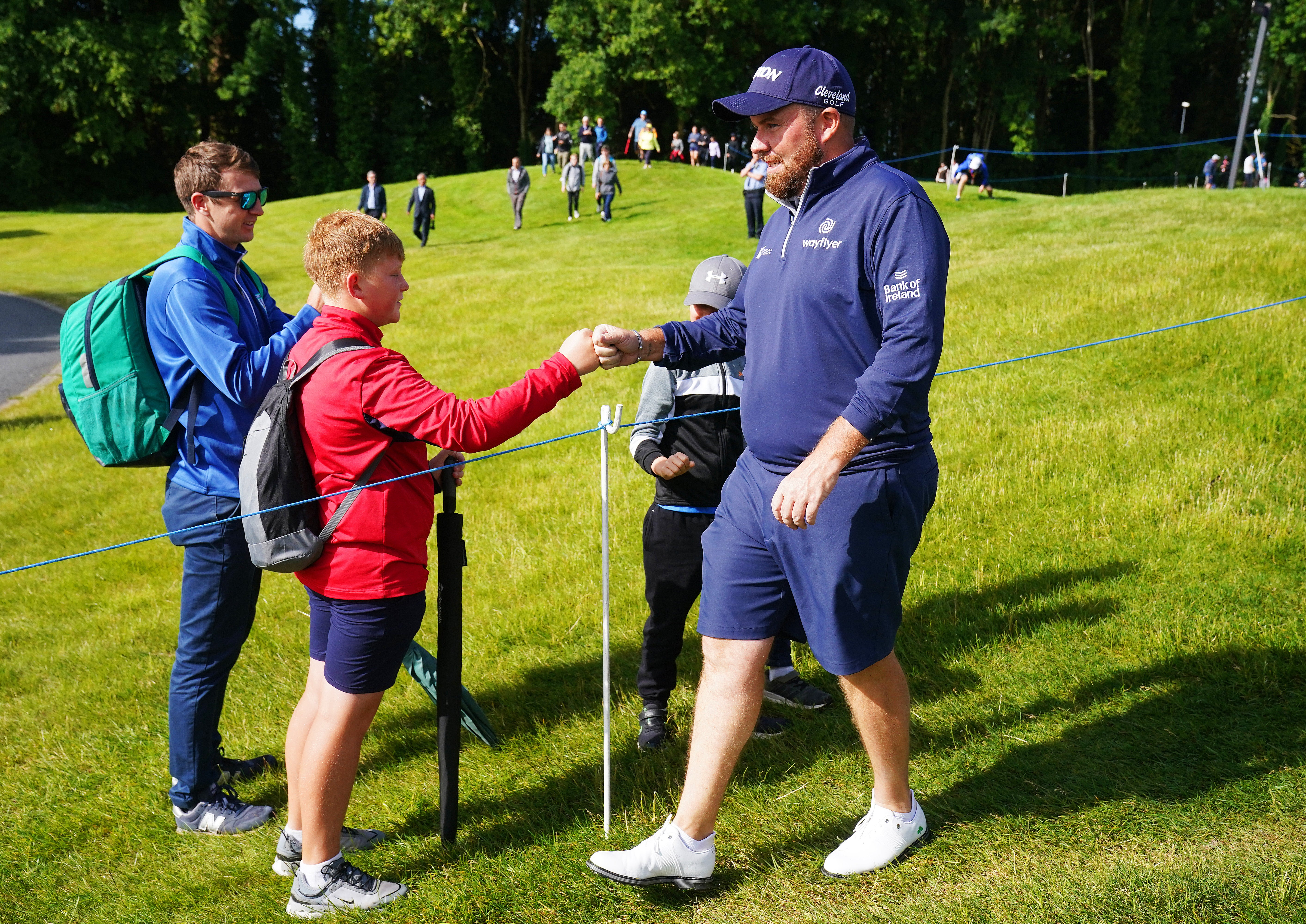 Shane Lowry greets fans during Pro-Am day of the Horizon Irish Open at Mount Juliet (Brian Lawless/PA)