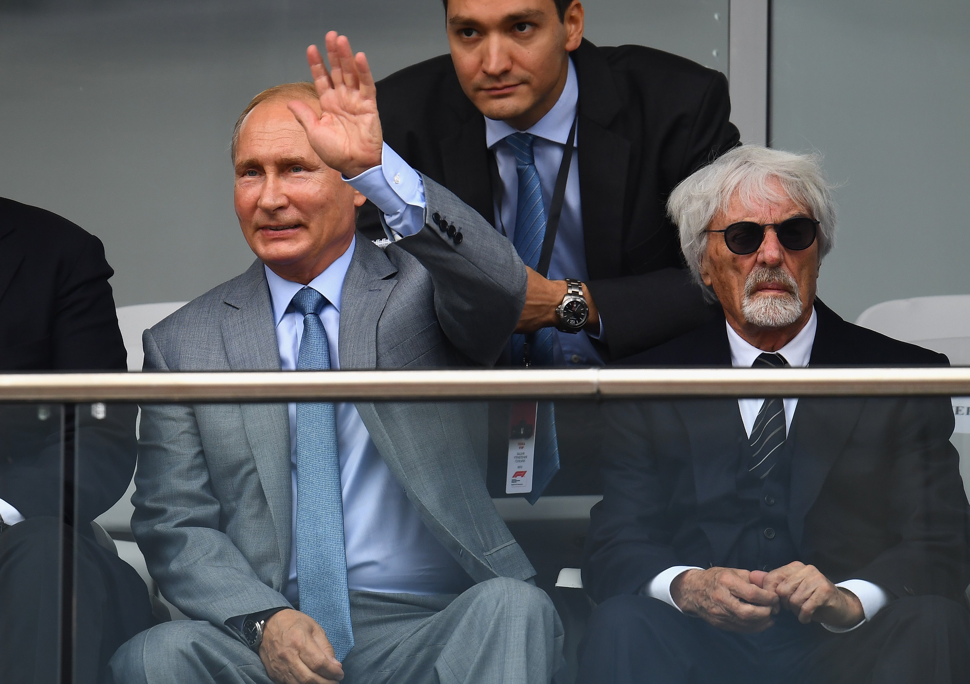 Vladimir Putin and Bernie Ecclestone during the Formula One Grand Prix of Russia in September 2018