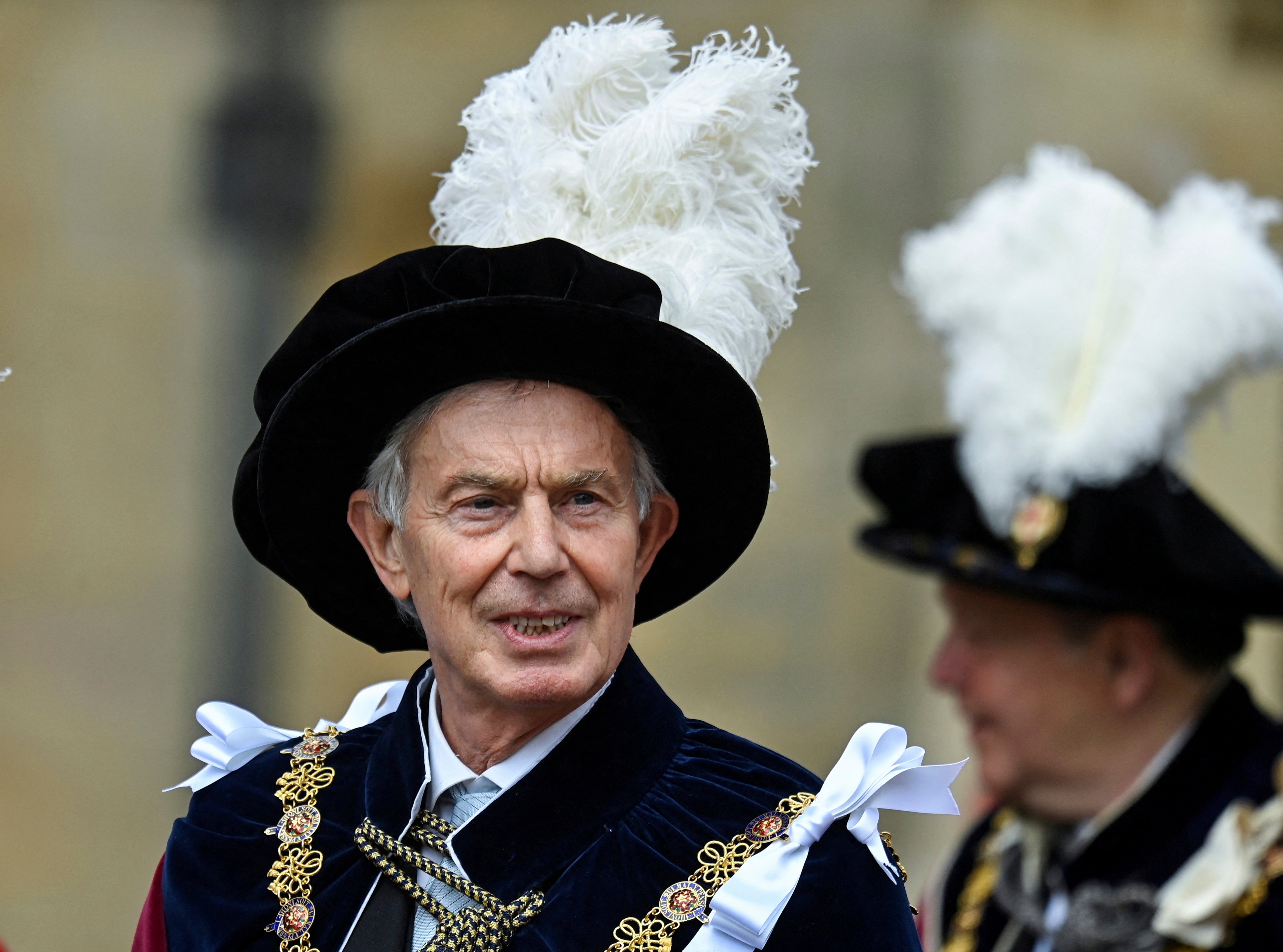 Sir Tony Blair at the Order of the Garter service at Windsor Castle, in June 2022