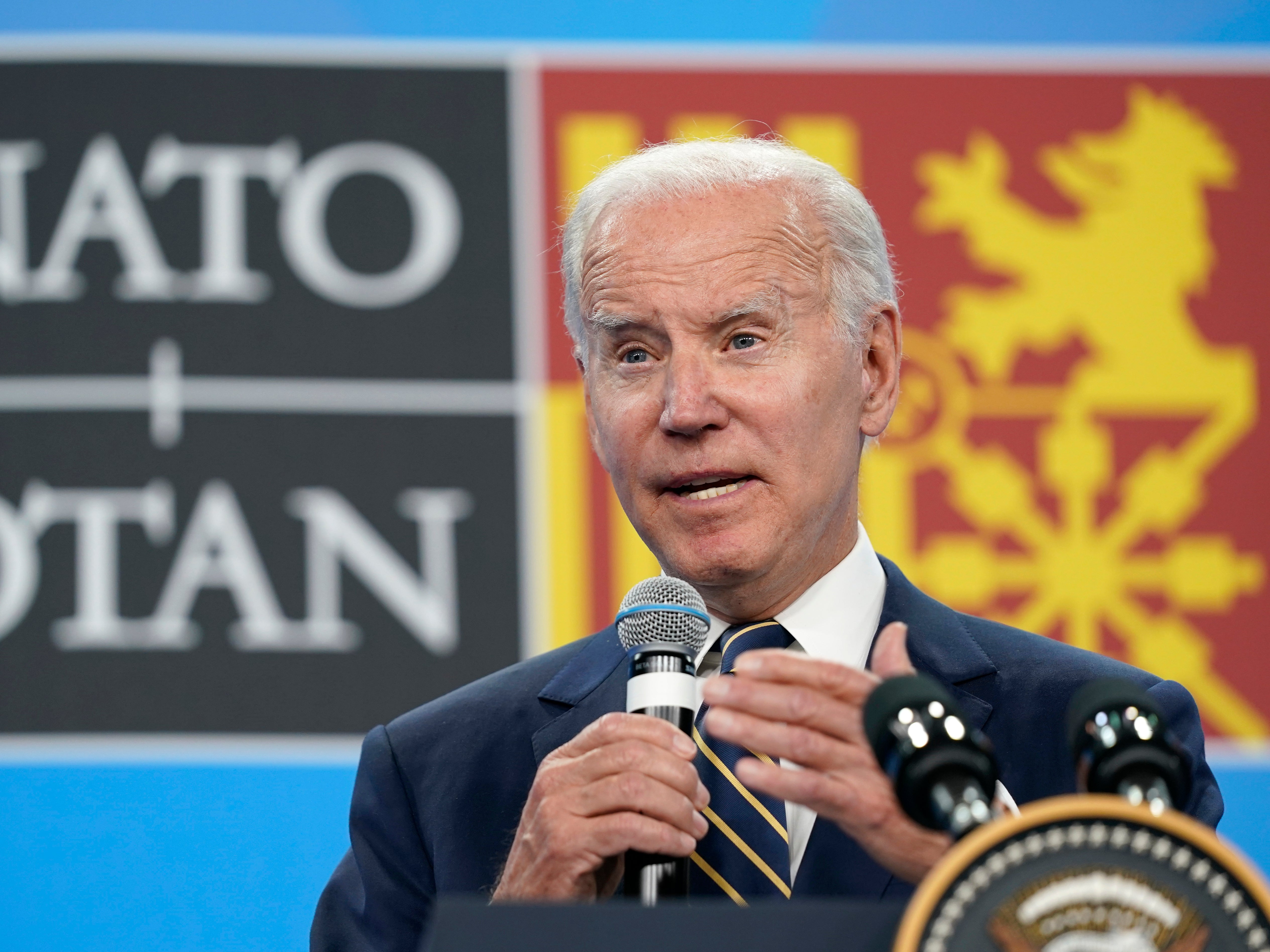 President Joe Biden speaks during a news conference on the final day of the NATO summit in Madrid, Thursday, June 30, 2022