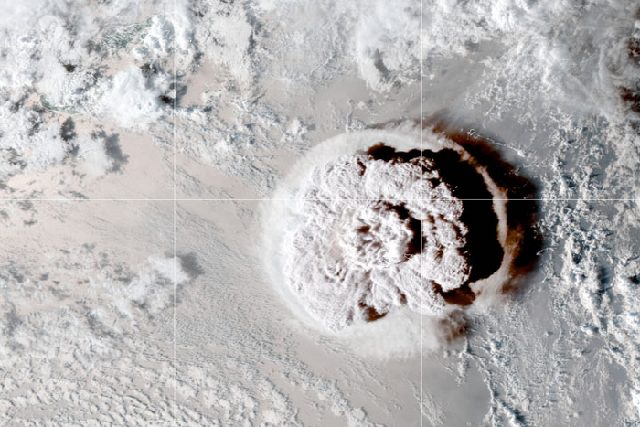 The Hunga Tonga-Hunga Ha’apai submarine volcano erupts on 15 January, 2022