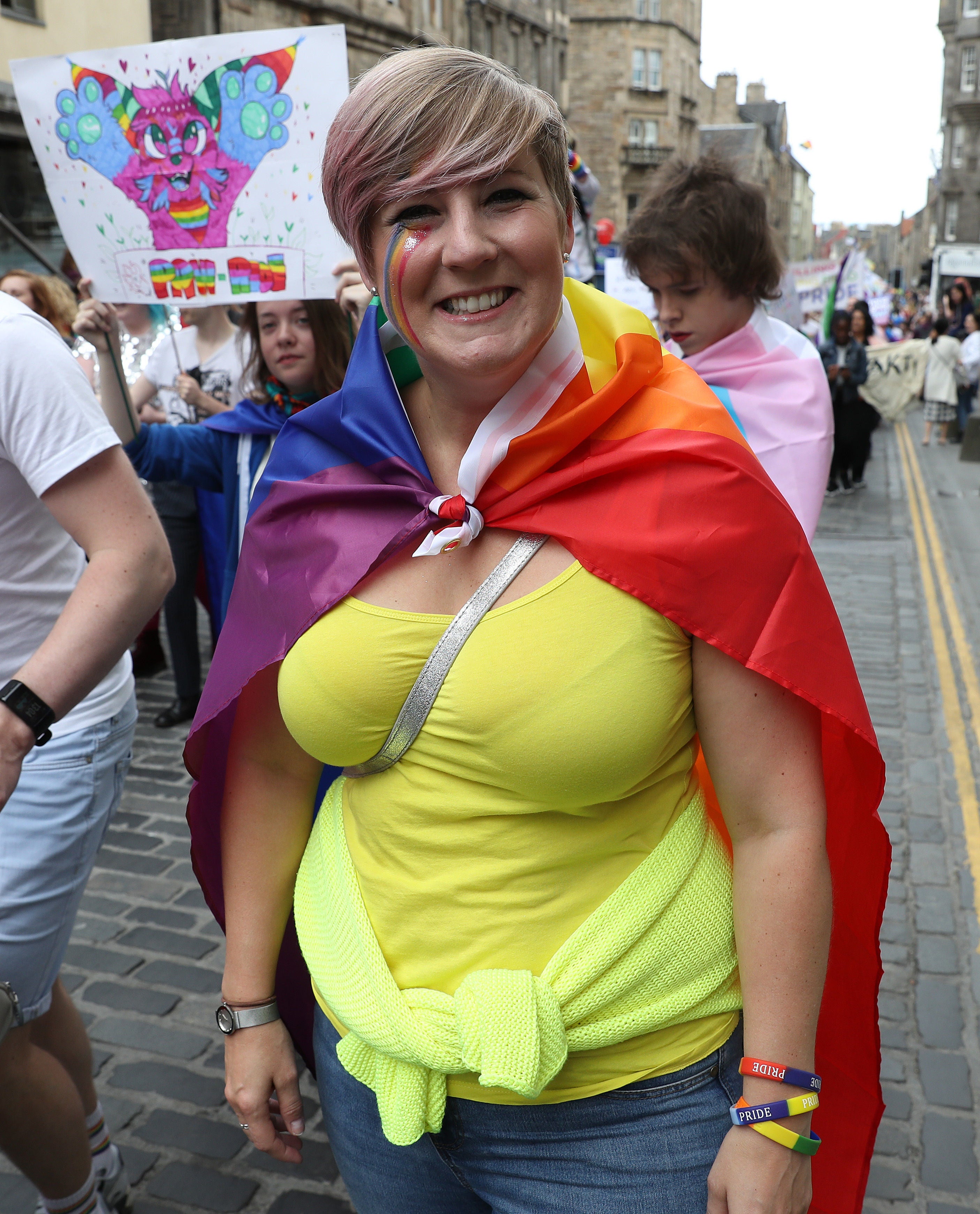 SNP MP Hannah Bardell at a Pride rally (Andrew Milligan/PA)