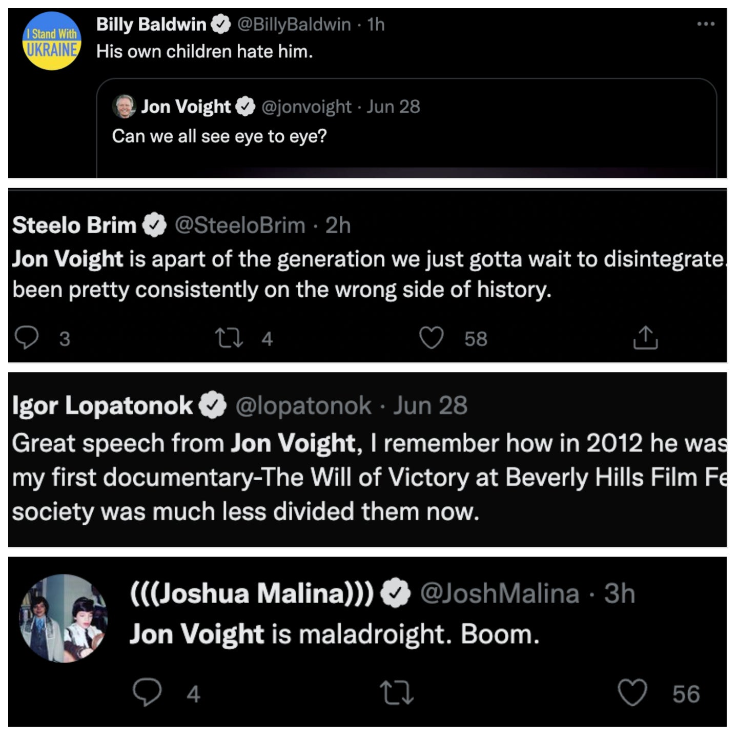 Jon Voight Twitter responses