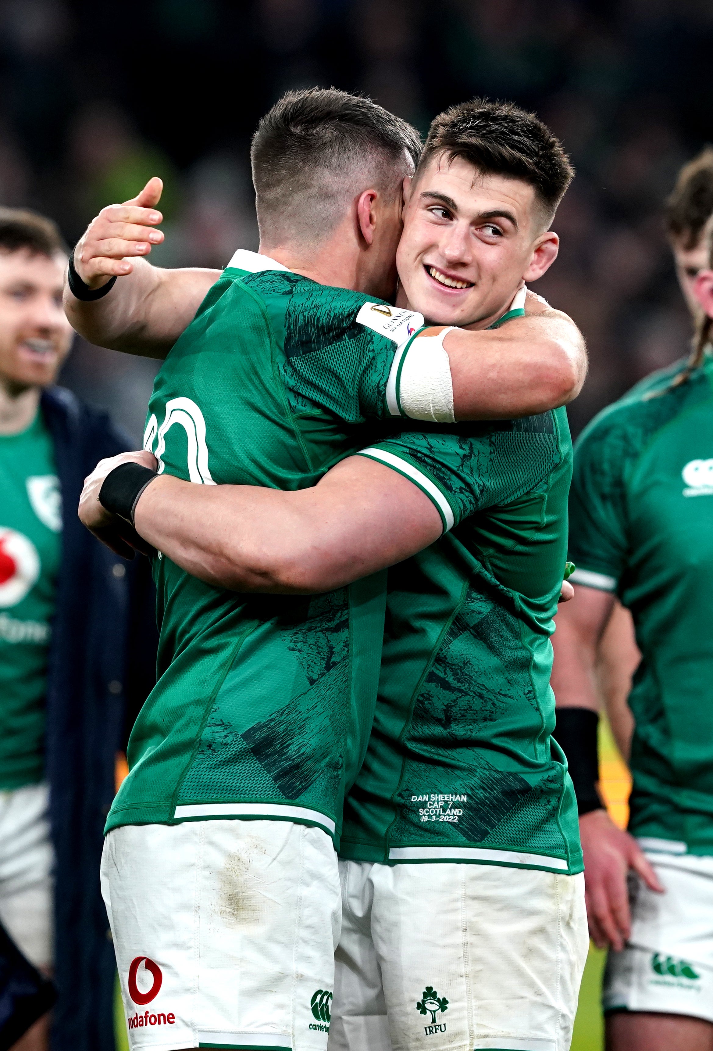 Ireland hooker Dan Sheehan, right, is preparing to win an eighth Test cap (Brian Lawless/PA)