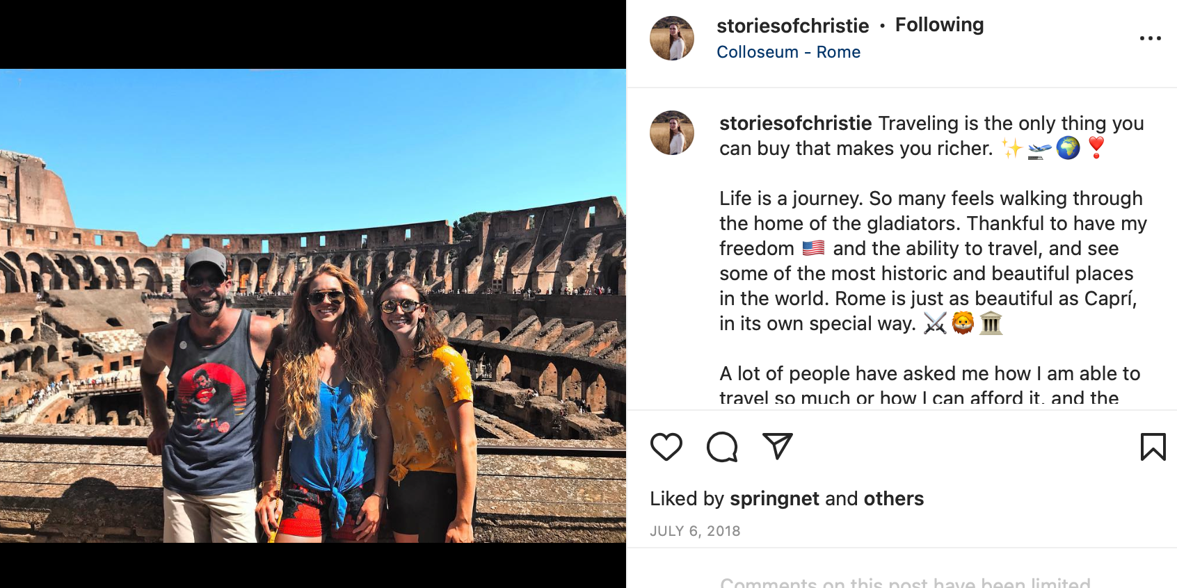 Kaitlin Armstrong, centre, in Rome, Italy, in 2018 with her sister Christie Armstrong, right