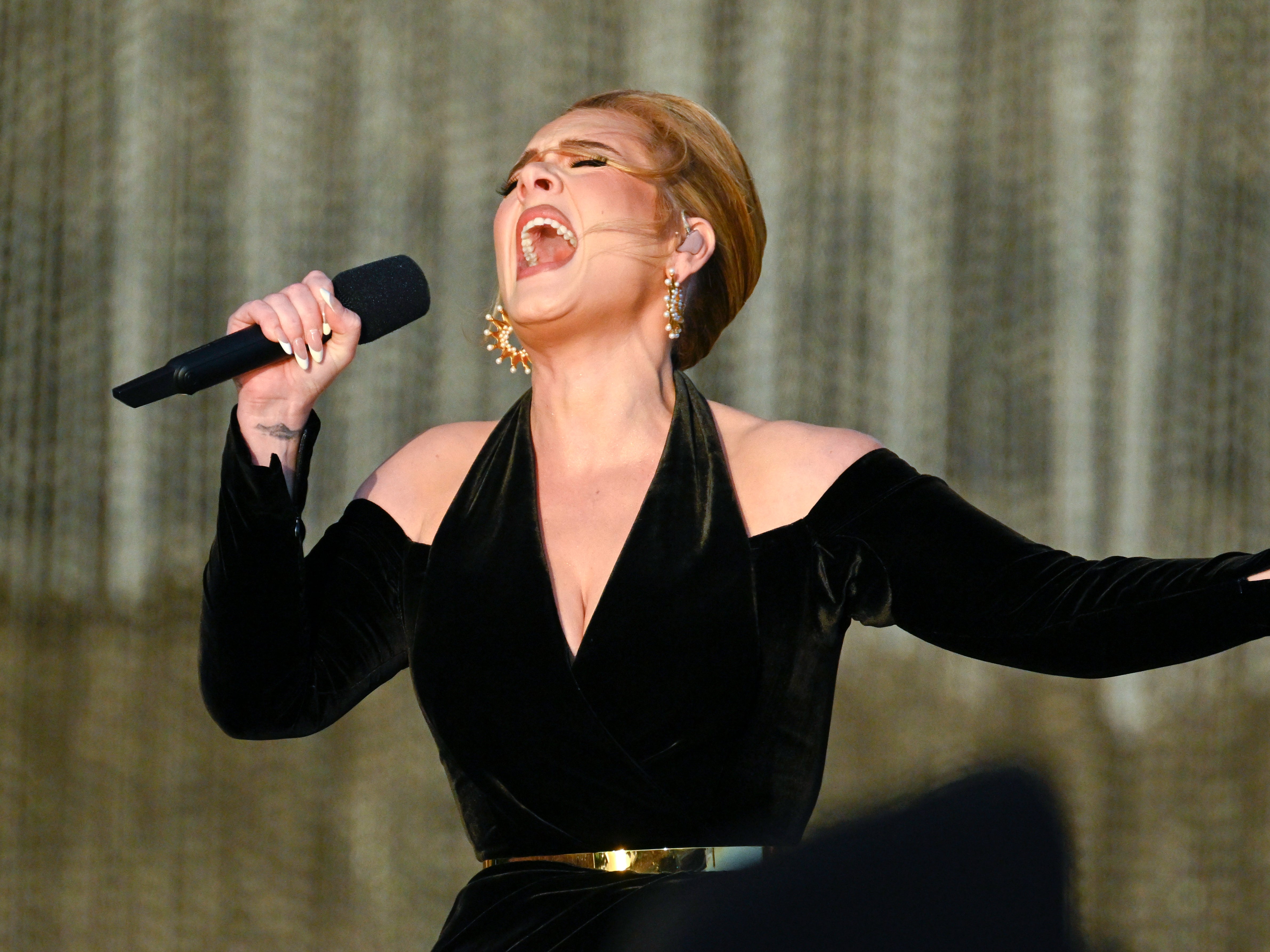 Adele performing at Hyde Park in London on 2 July