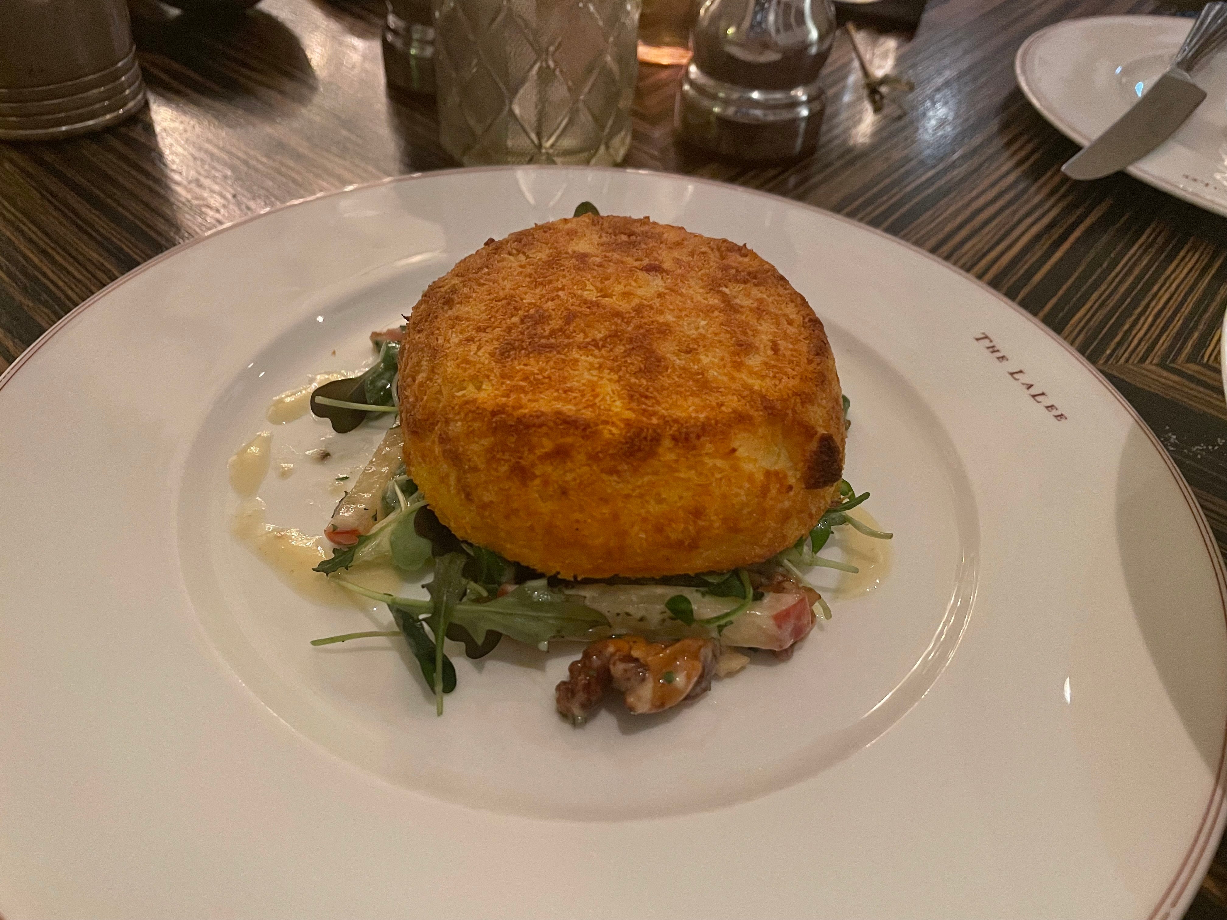 A twice-baked Montgomery cheese souffle catches our eye