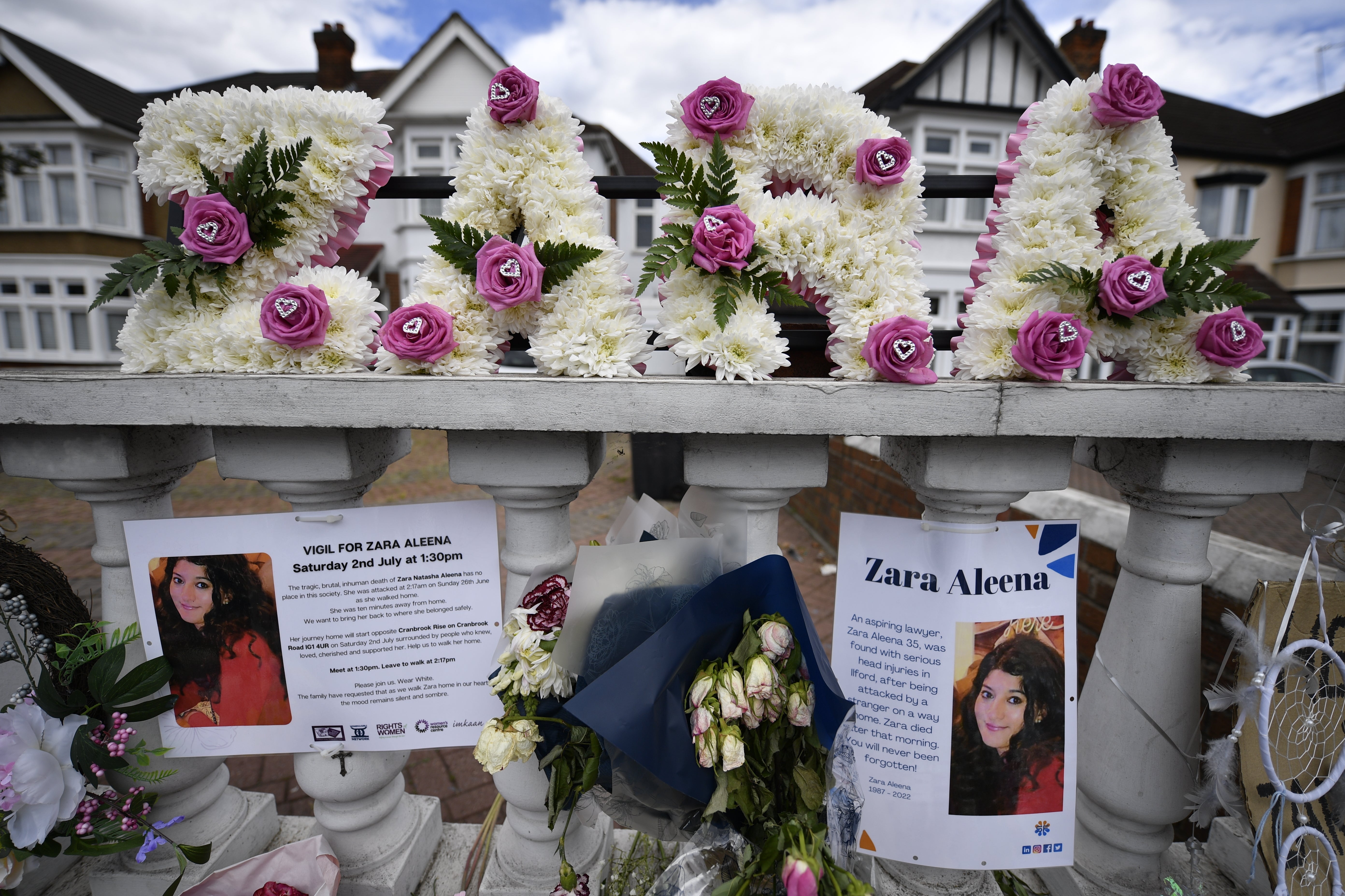 Flowers were left after the vigil