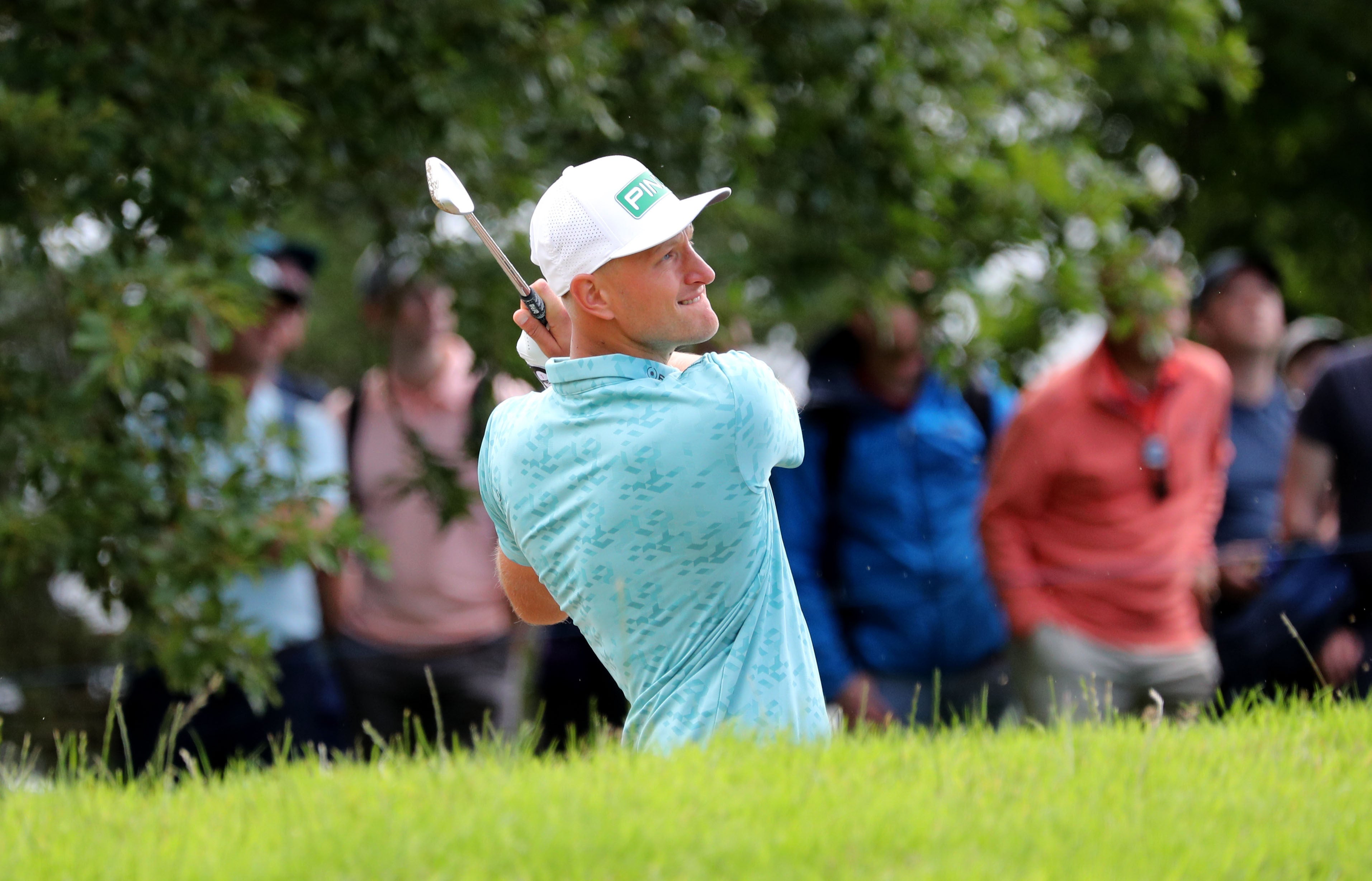 Poland’s Adrian Meronk takes a one-shot lead into the final round of the Horizon Irish Open (Donall Farmer/PA)