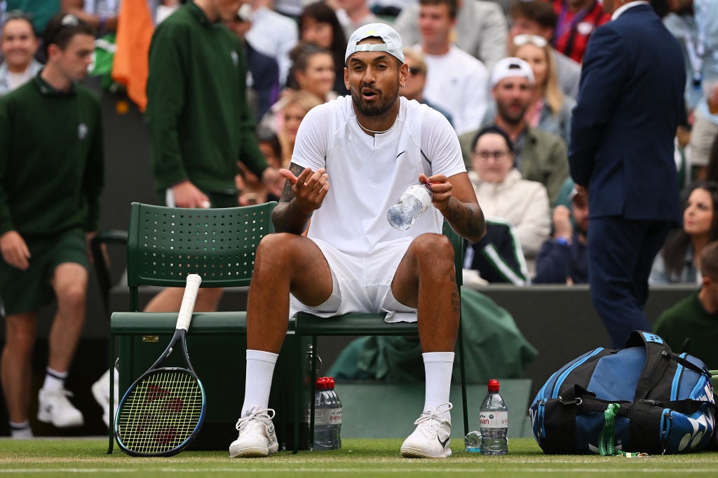 Kyrgios was furious with the officials throughout his four-set win