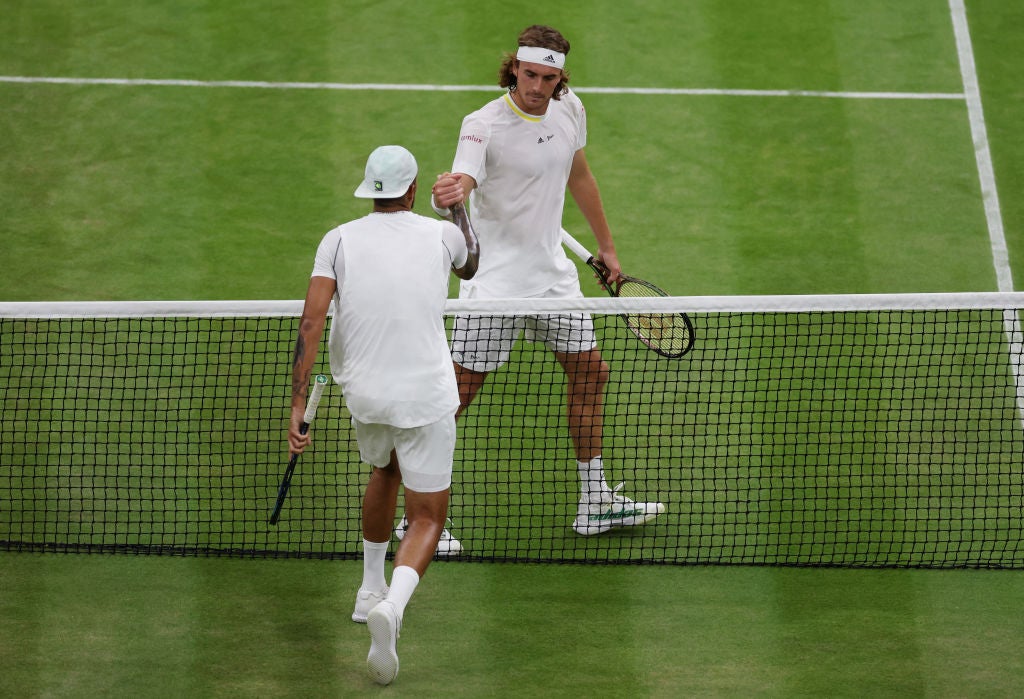 The players shook hands at the net but shots were fired afterwards