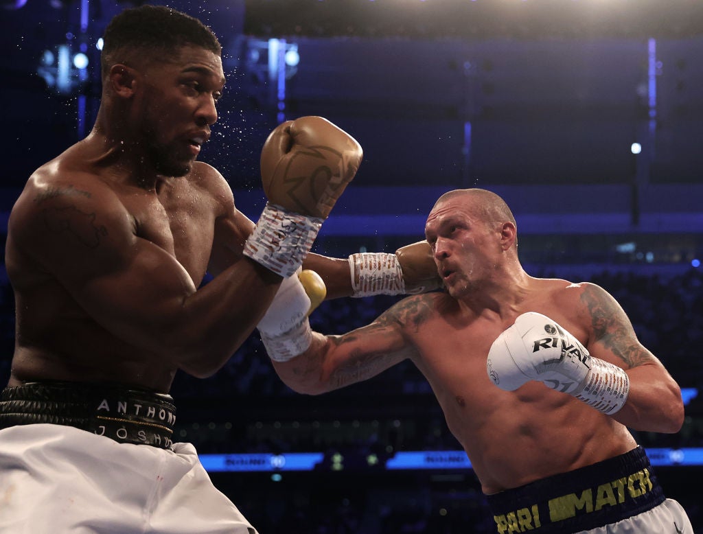 Oleksandr Usyk (right) beat Anthony Joshua via unanimous decision in September