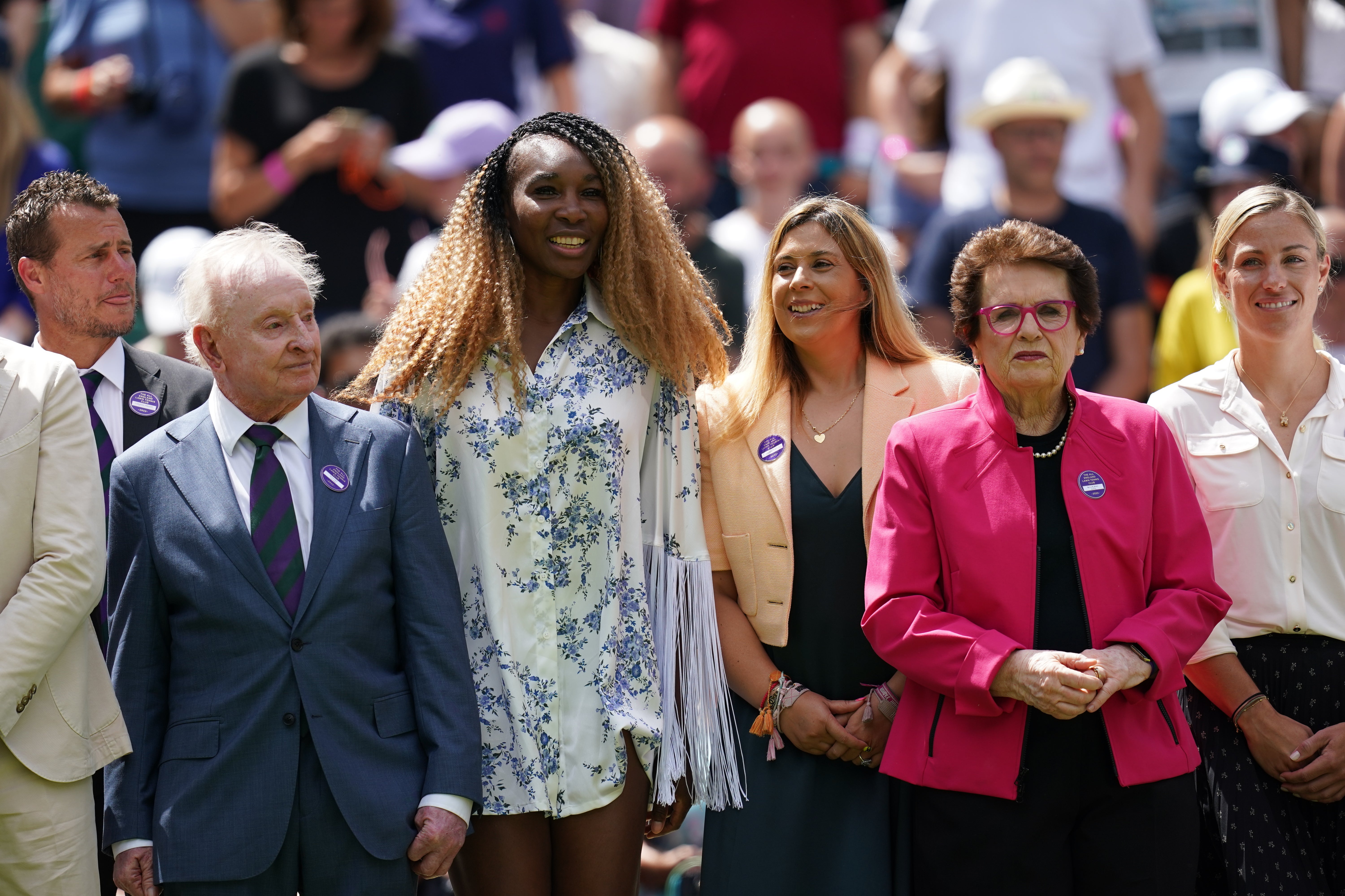 Former Wimbledon champions line up on Centre Court (John Walton/PA)