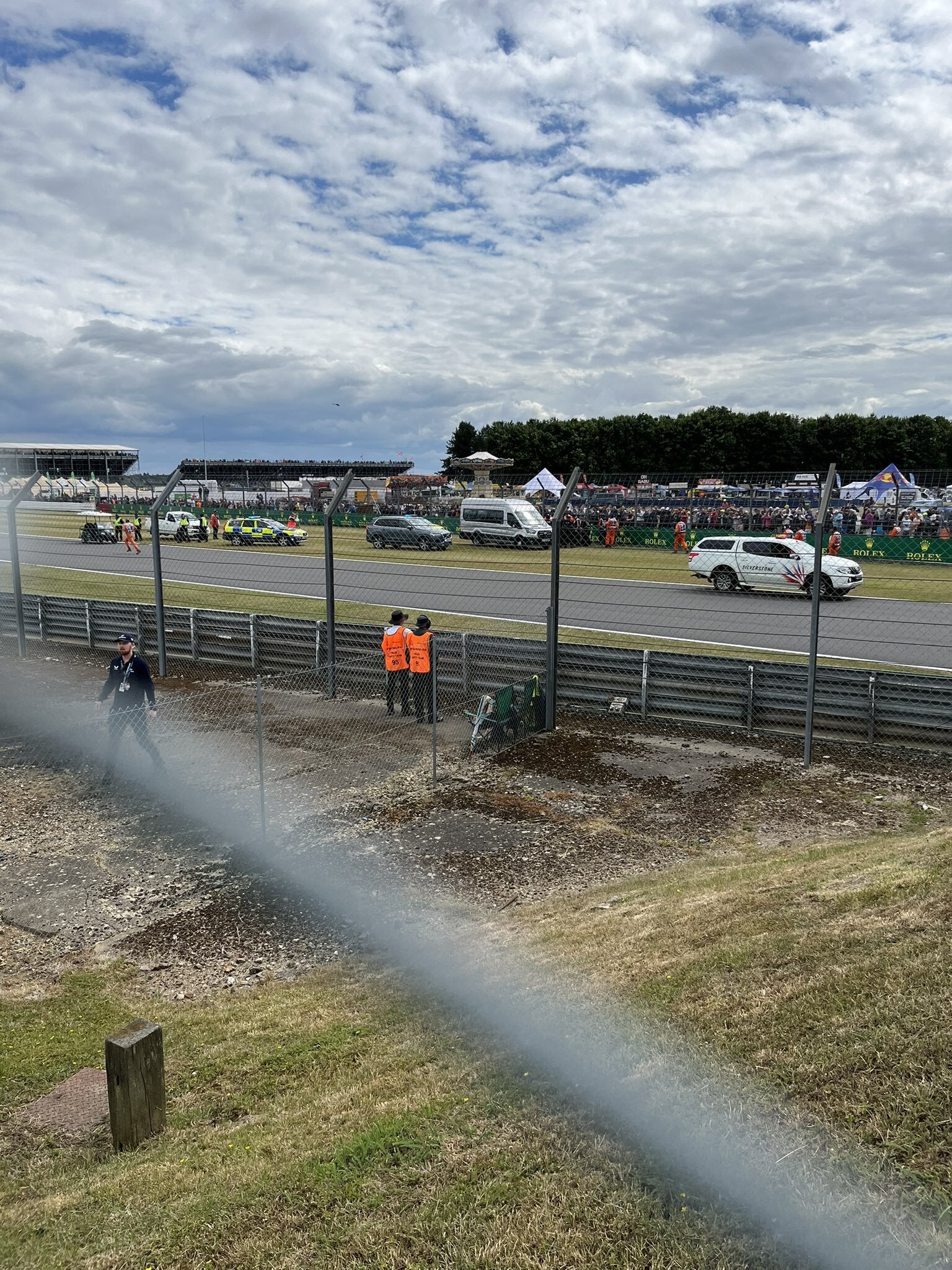 Protestors were removed from the Silverstone circuit in Sunday’s British Grand Prix (Helena Hicks/PA)